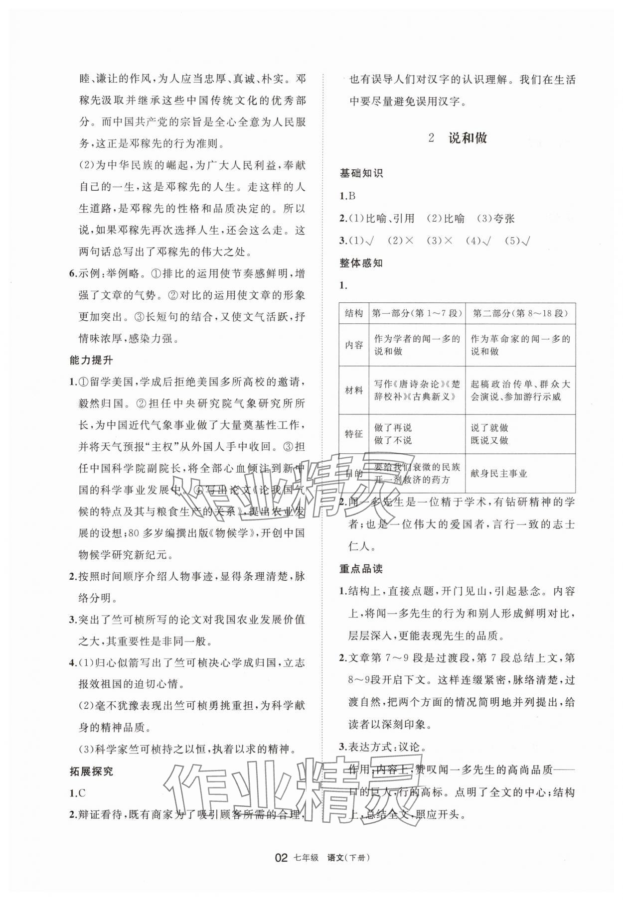 2025年學(xué)習(xí)之友七年級(jí)語(yǔ)文下冊(cè)人教版 參考答案第2頁(yè)