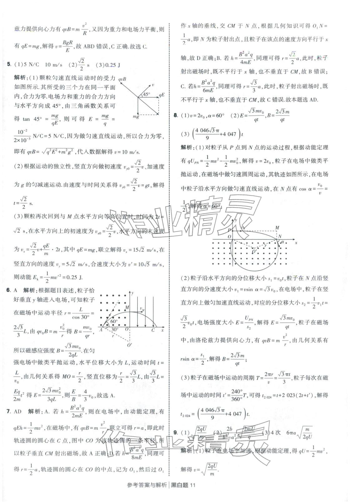 2025年经纶学典学霸黑白题高中物理选择性必修第二册人教版&nbsp;第11页
