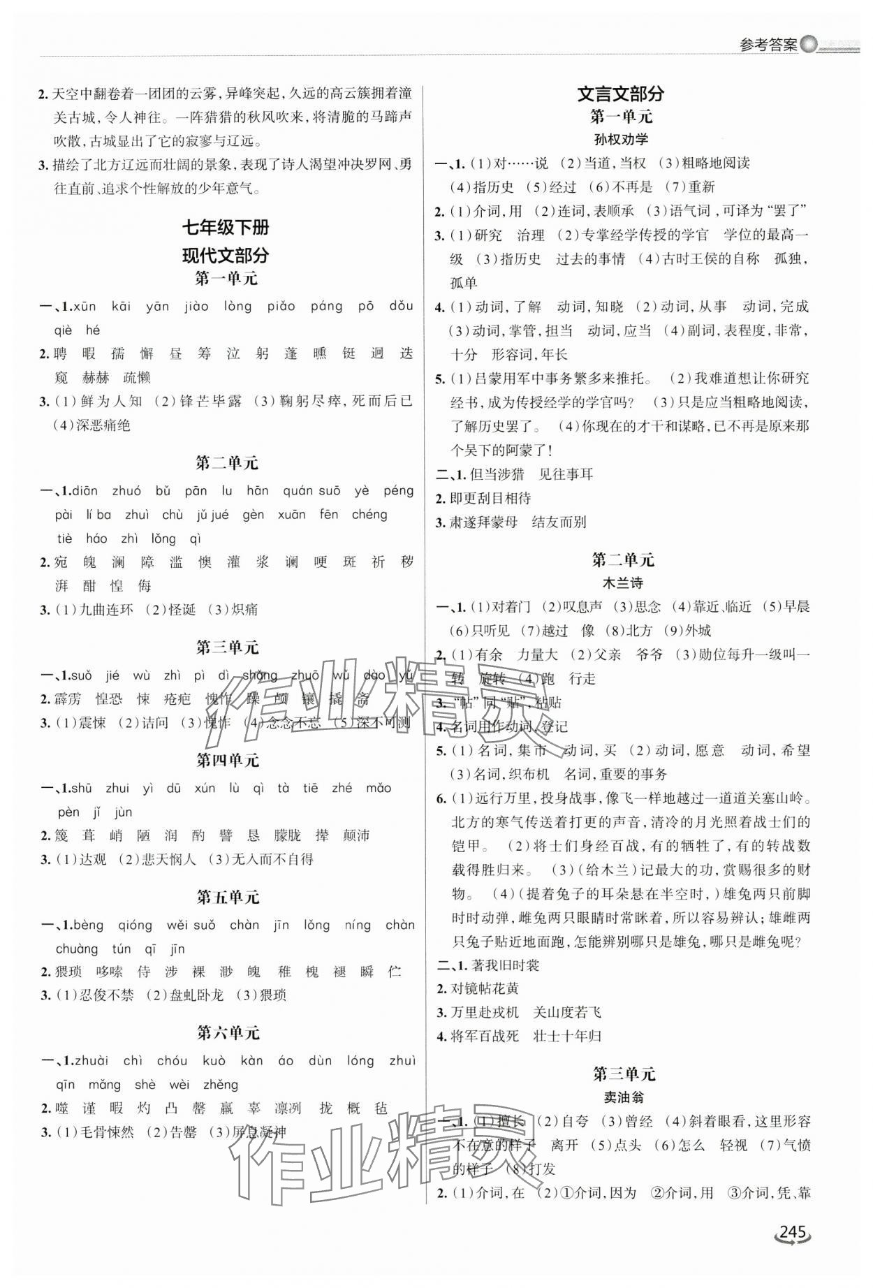 2024年初中總復習手冊泰山出版社語文人教版54制 第7頁