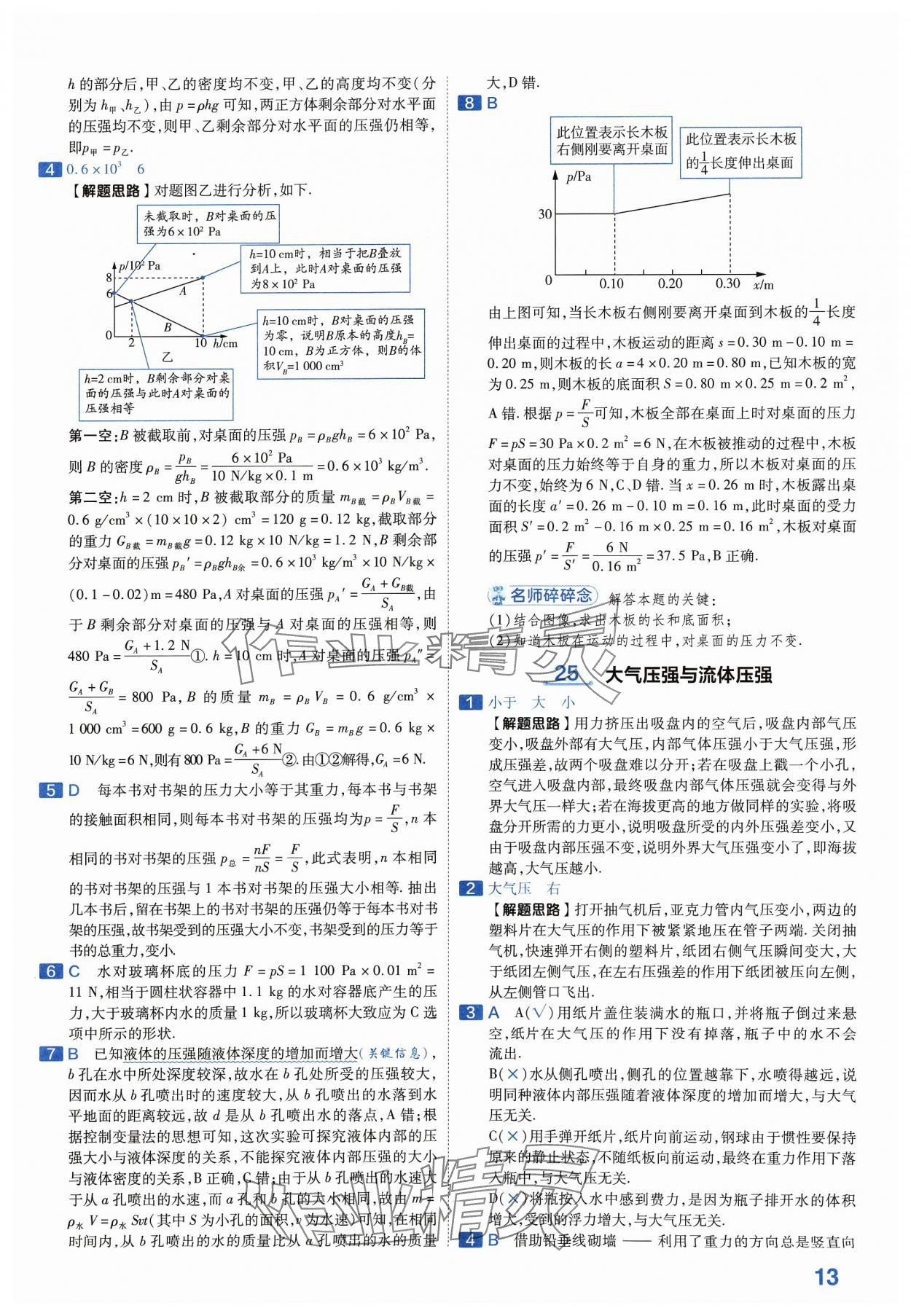 2024年金考卷中考45套匯編物理河南專(zhuān)版紫色封面 參考答案第13頁(yè)