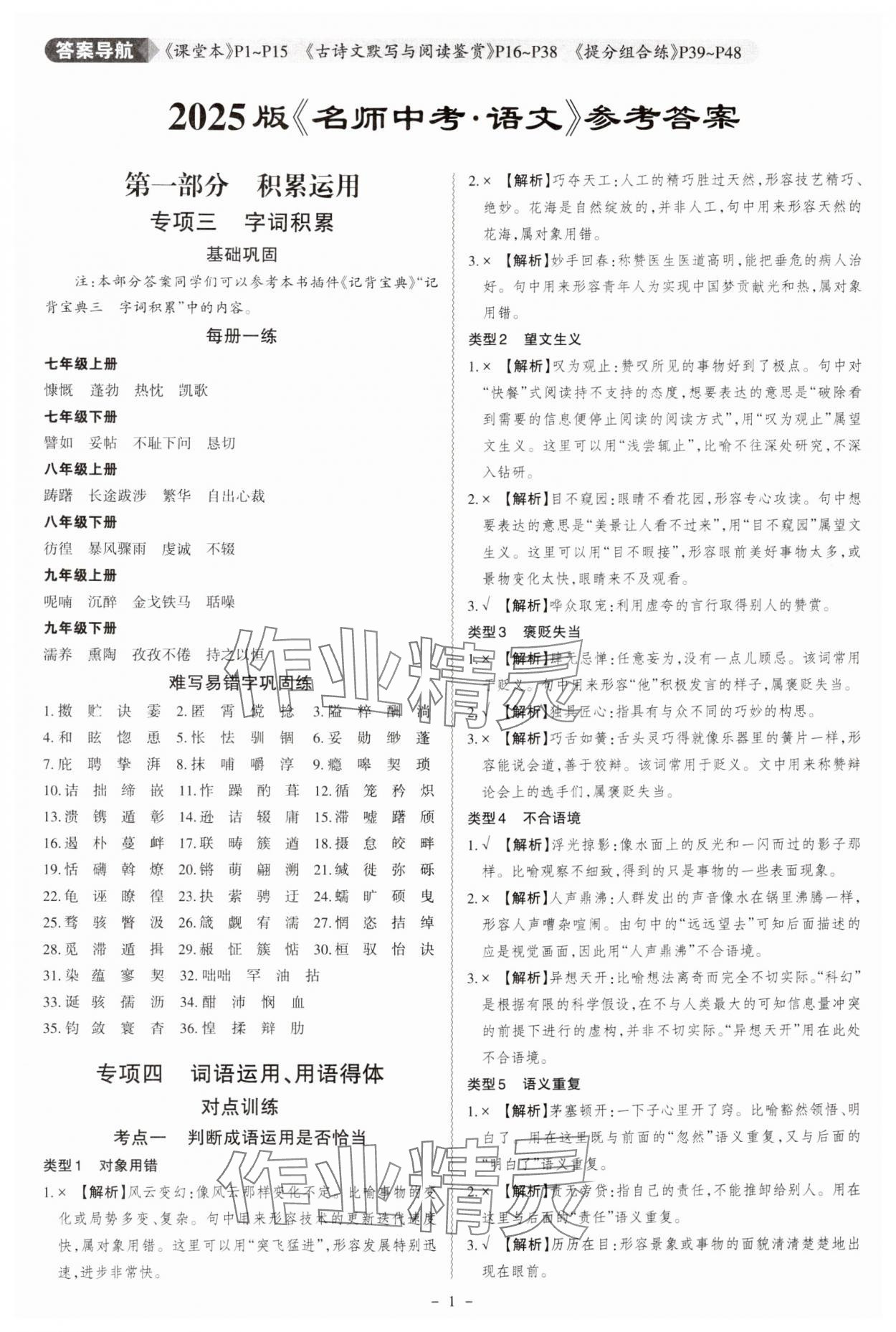 2025年名師中考廣東專用語文 第1頁