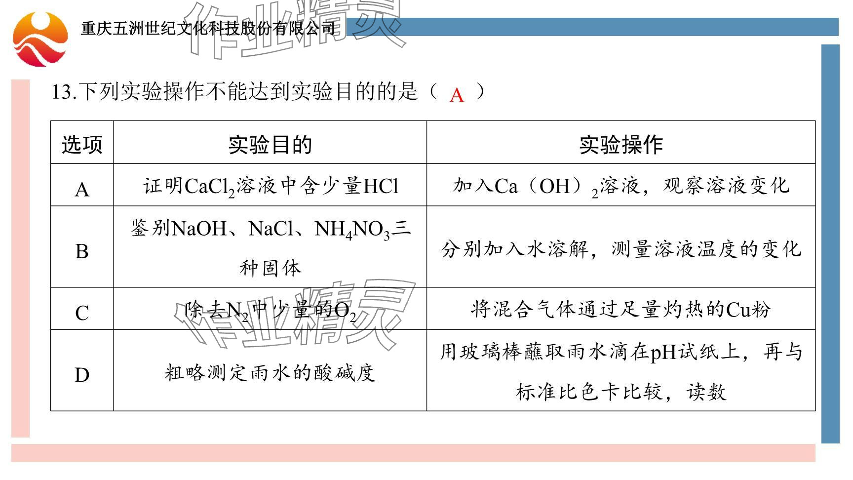 2024年重慶市中考試題分析與復(fù)習(xí)指導(dǎo)化學(xué) 參考答案第48頁(yè)