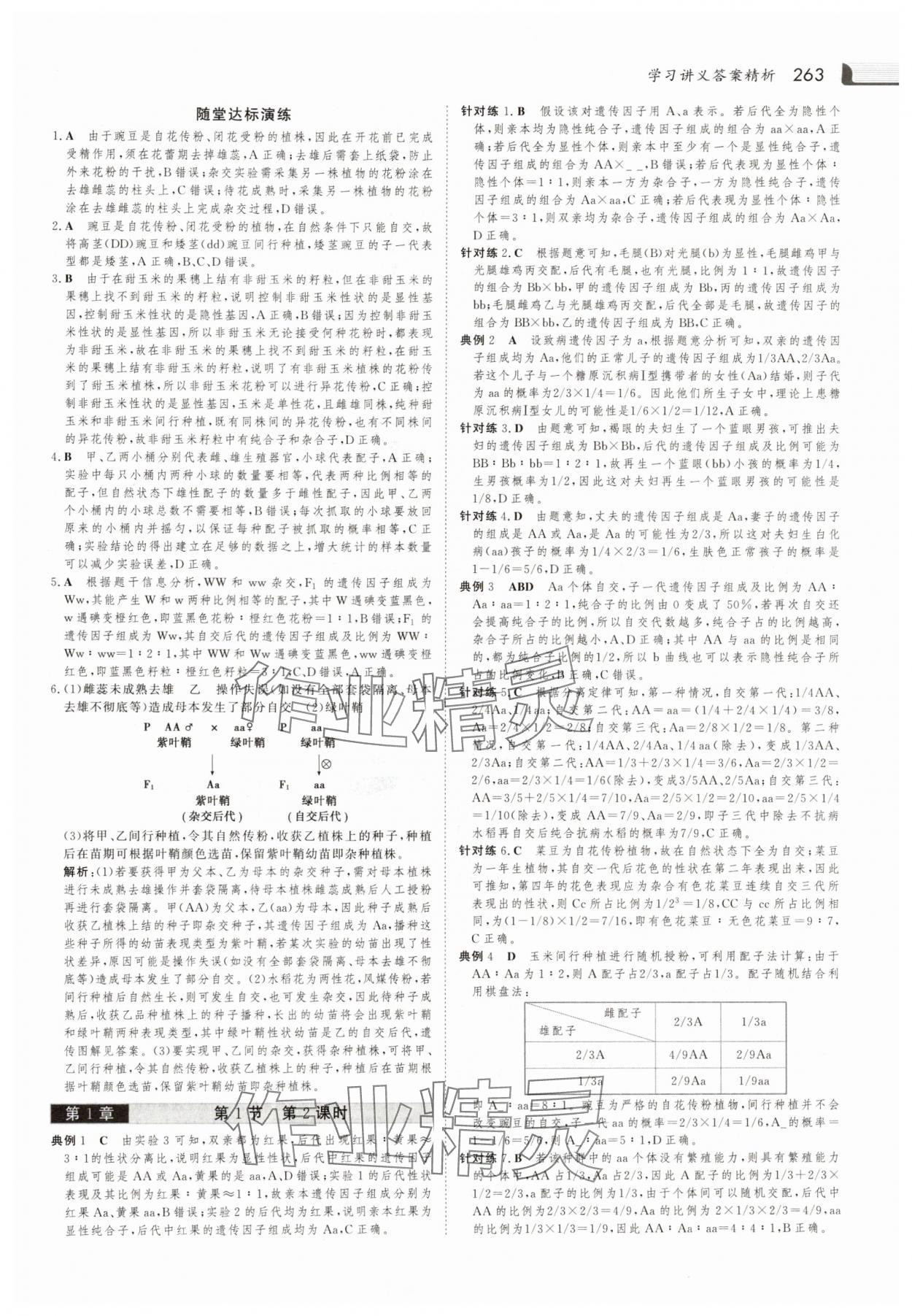 2025年金版新學案高中生物必修2人教版 參考答案第2頁
