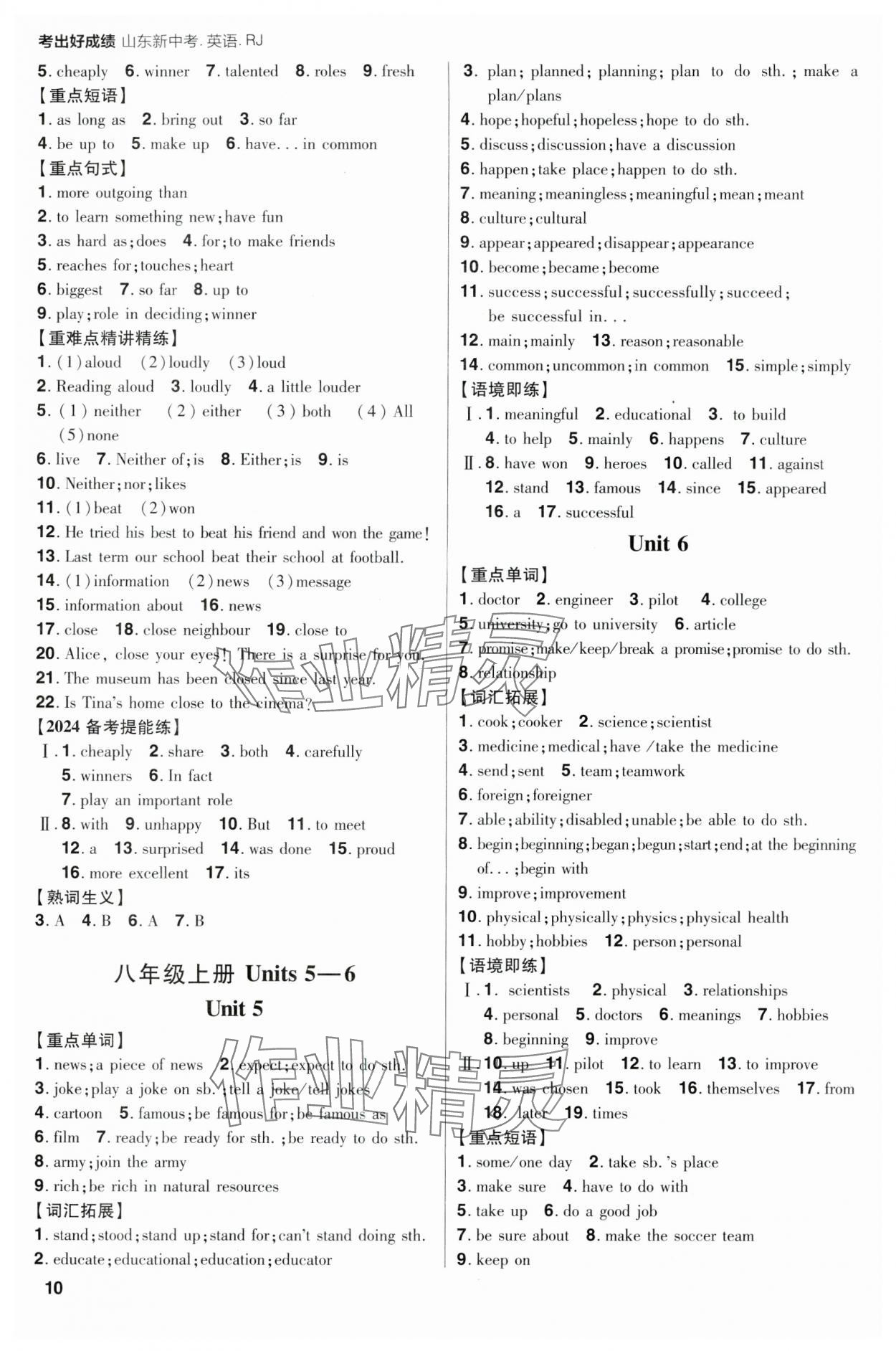 2024年考出好成绩山东新中考英语人教版 第10页