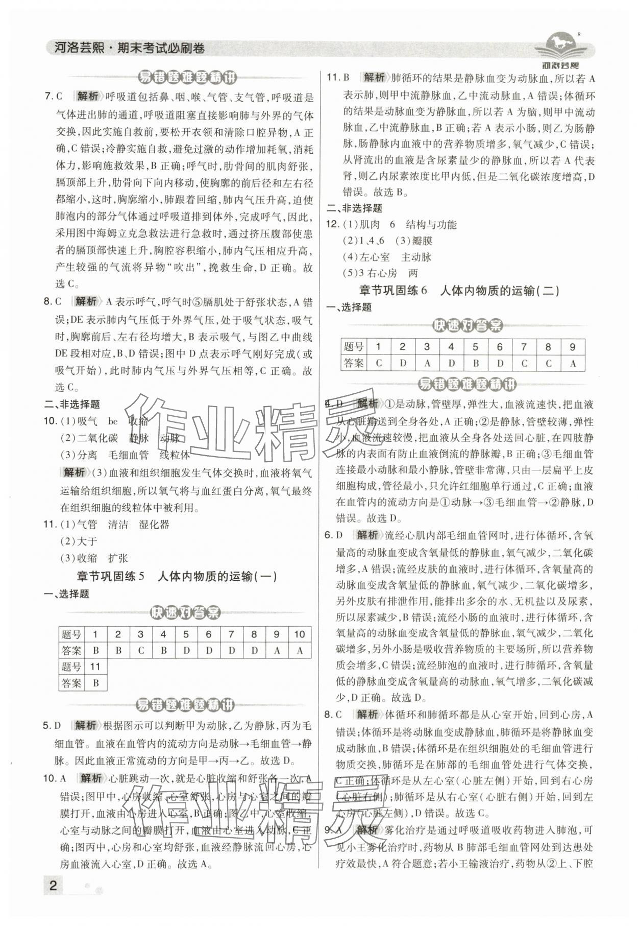 2025年期末考試必刷卷七年級生物下冊人教版河南專版 第2頁