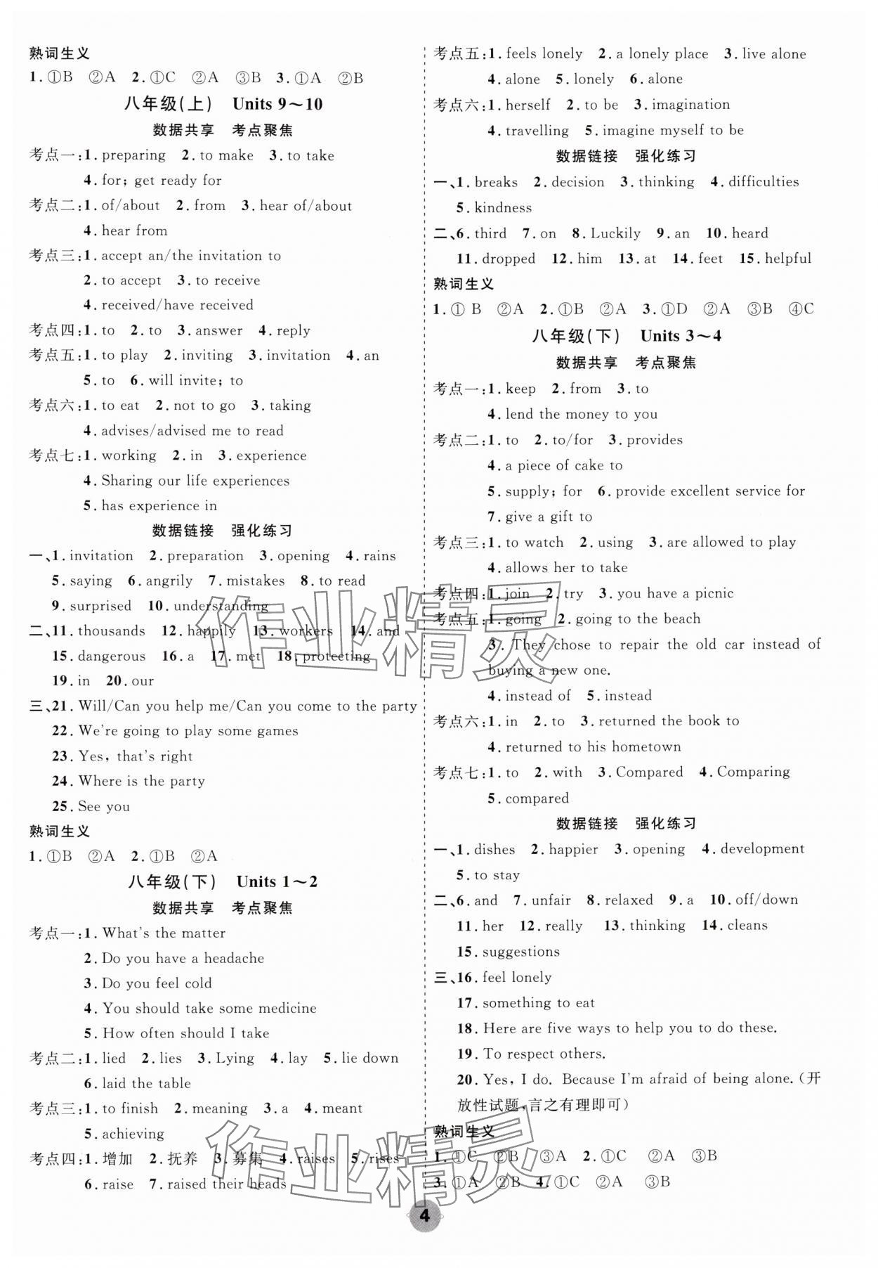 2025年中考大數(shù)據(jù)英語中考河北專版&nbsp;參考答案第4頁