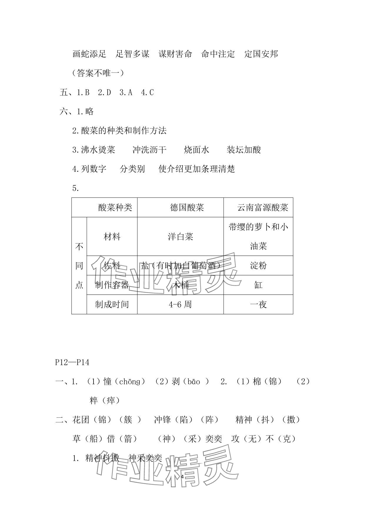 2025年暑假作業(yè)安徽少年兒童出版社五年級語文人教版 參考答案第4頁