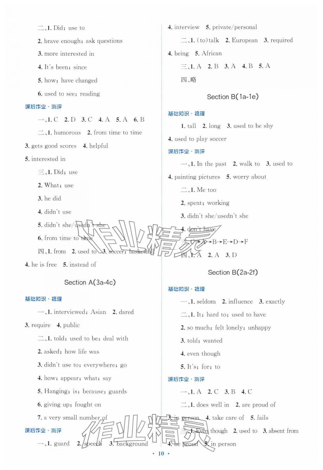 2025年同步解析与测评学考练九年级英语全一册人教版&nbsp;第10页