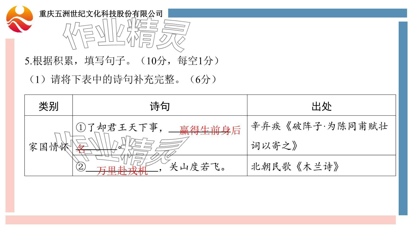 2024年學習指要綜合本九年級語文 參考答案第15頁