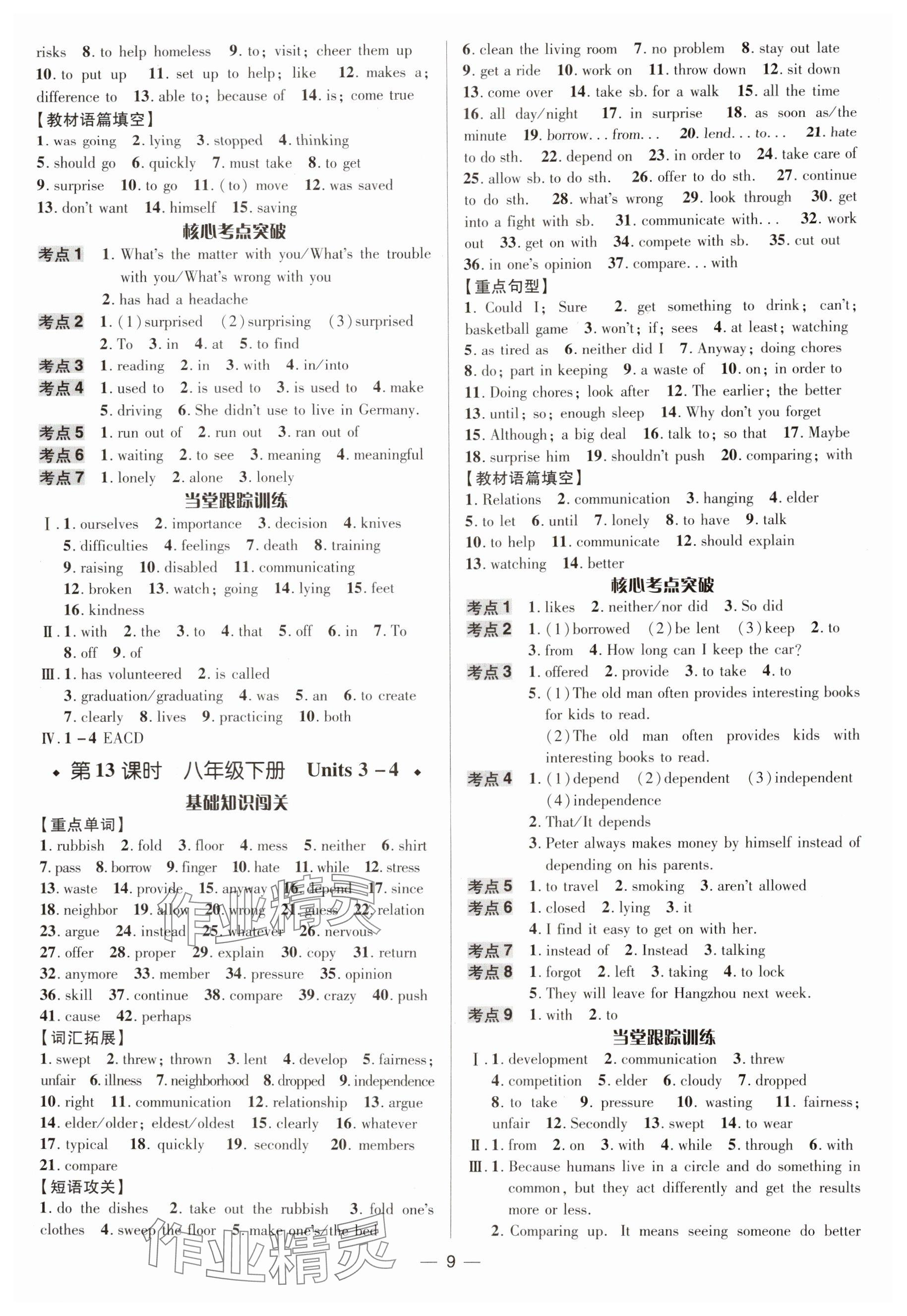 2025年中考对策英语临沂专版 参考答案第9页