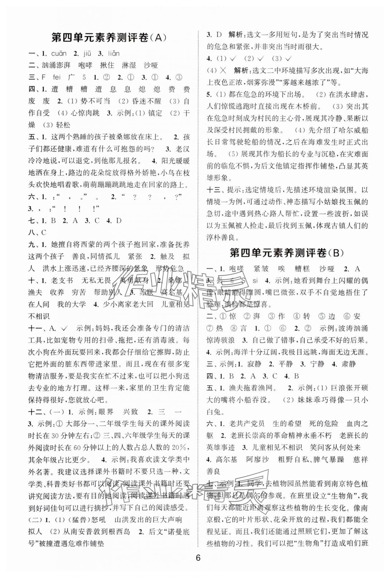 2025年通城學(xué)典全程測評(píng)卷六年級(jí)語文上冊(cè)人教版江蘇專版 第6頁