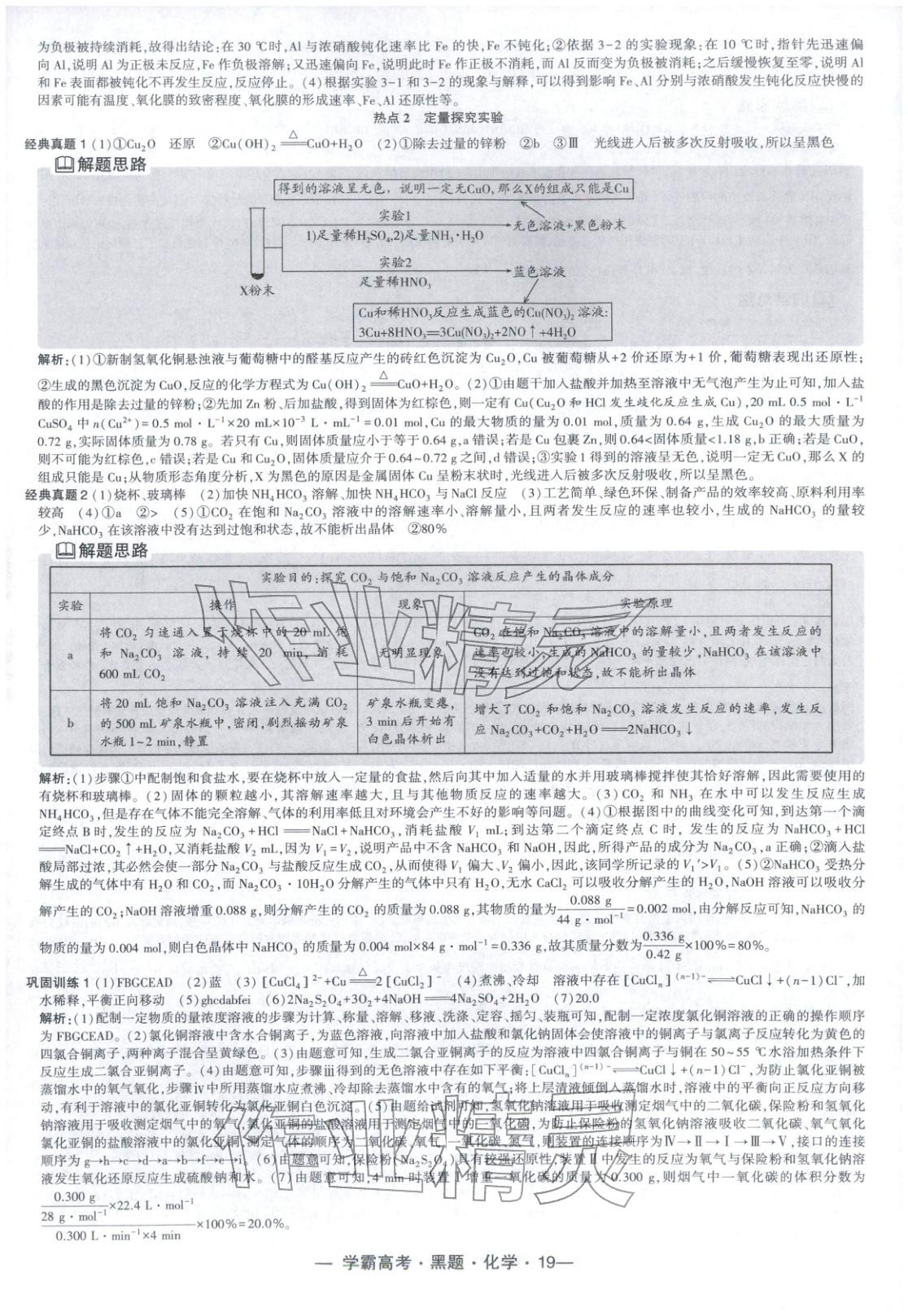 2025年学霸高考黑题化学人教版 参考答案第19页