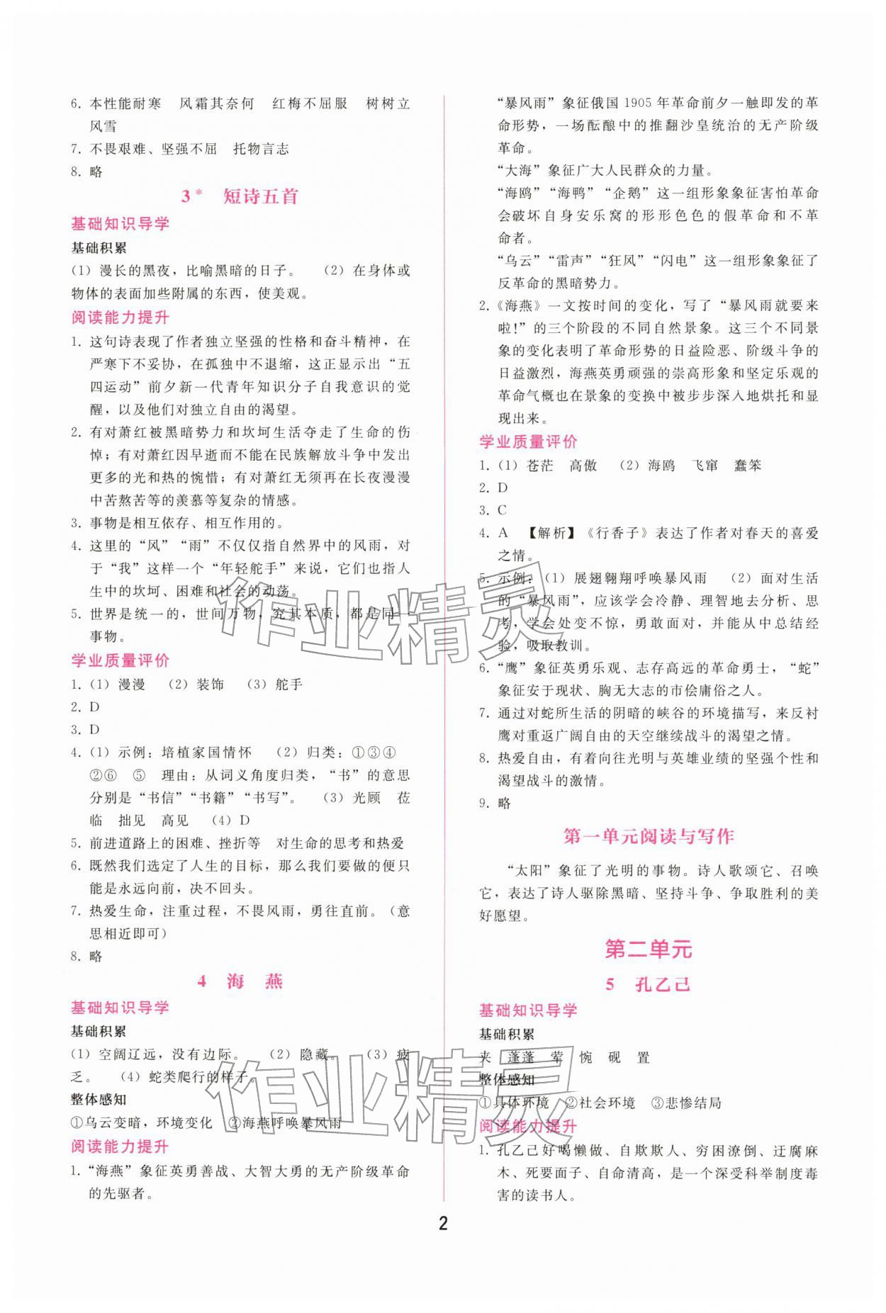 2026年新课程学习辅导九年级语文下册人教版&nbsp;第2页