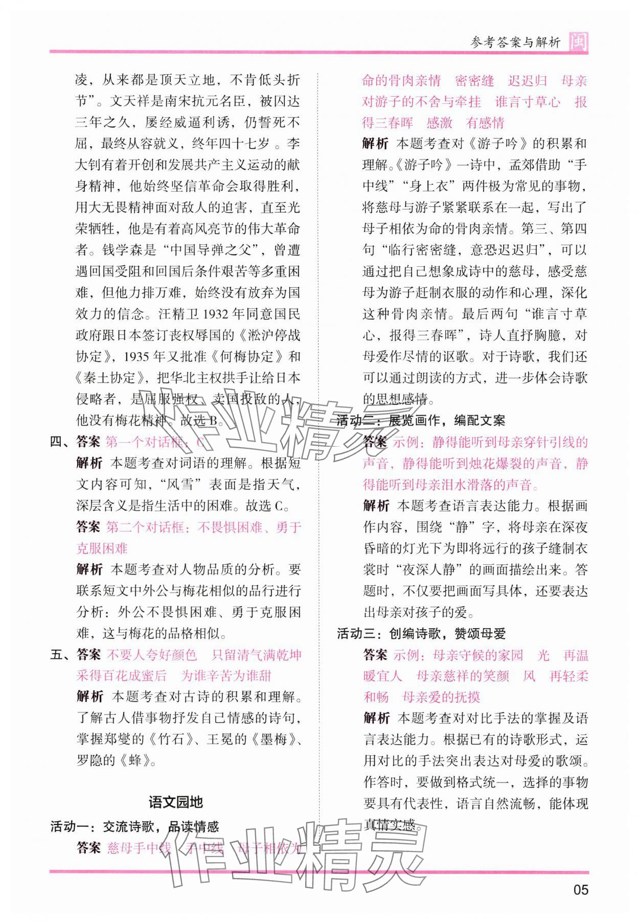 2025年木頭馬分層課課練五年級語文下冊人教版福建專版 第5頁