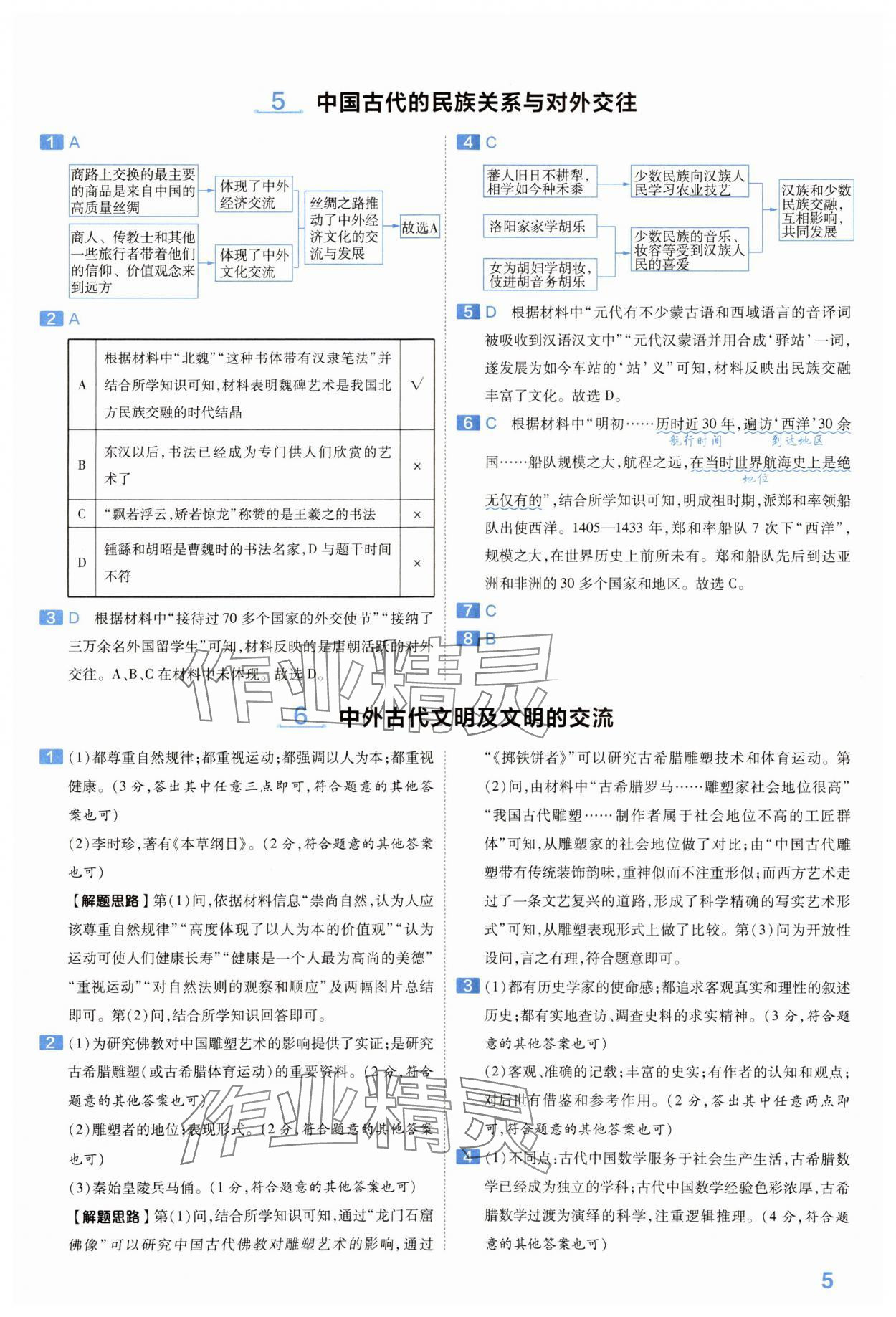 2024年金考卷中考45套匯編歷史河南專版紫色封面 參考答案第5頁(yè)