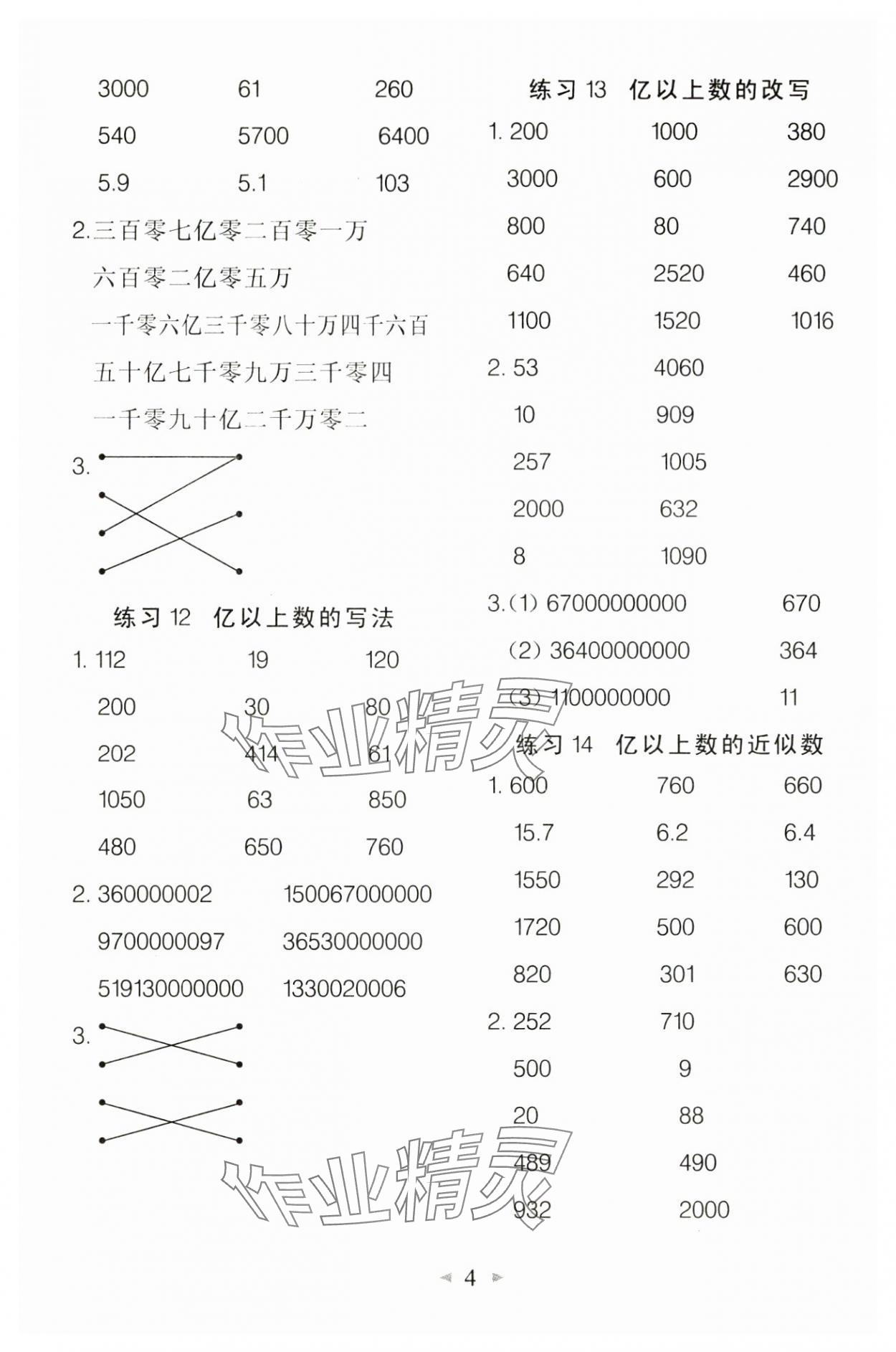 2024年全能手口算速算簡(jiǎn)算綜合訓(xùn)練四年級(jí)數(shù)學(xué)上冊(cè)人教版 第4頁