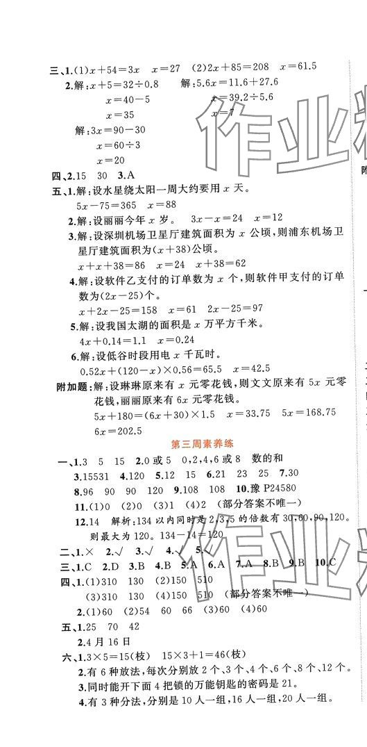 2024年黃金周卷五年級(jí)數(shù)學(xué)下冊(cè)蘇教版 第4頁