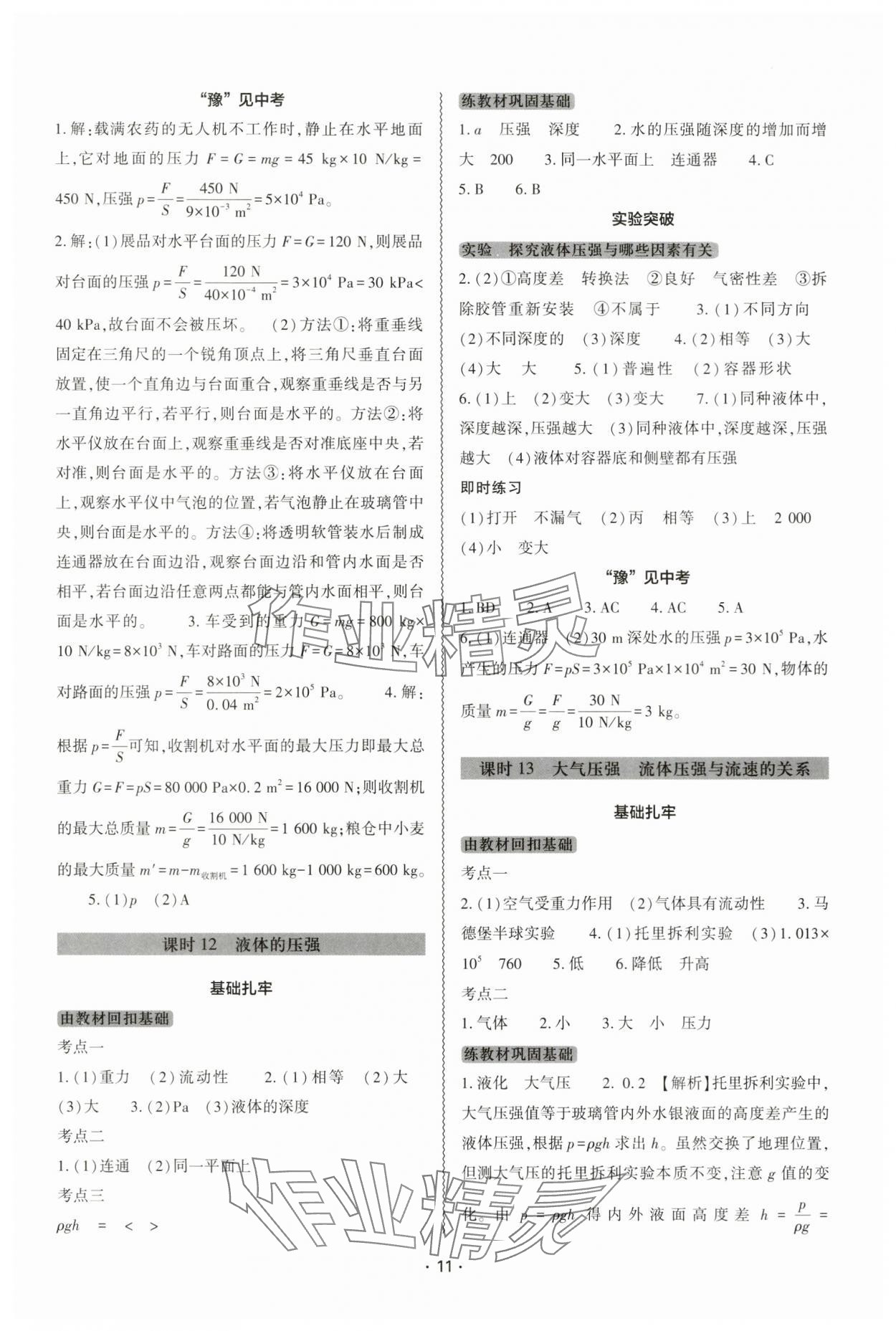 2024年中考復(fù)習(xí)精講與測試物理 參考答案第10頁