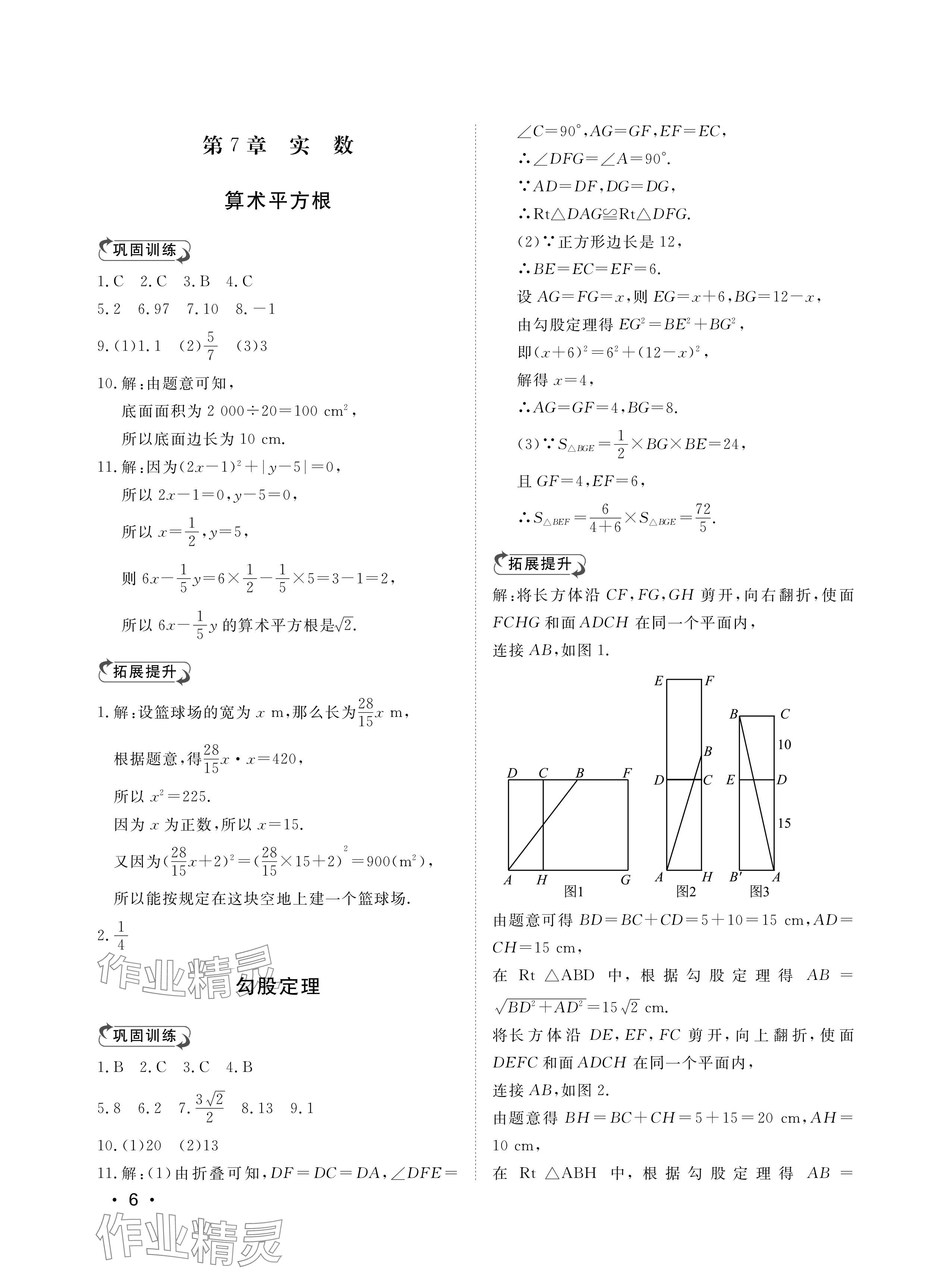 2024年行知天下八年級數(shù)學下冊青島版 參考答案第6頁