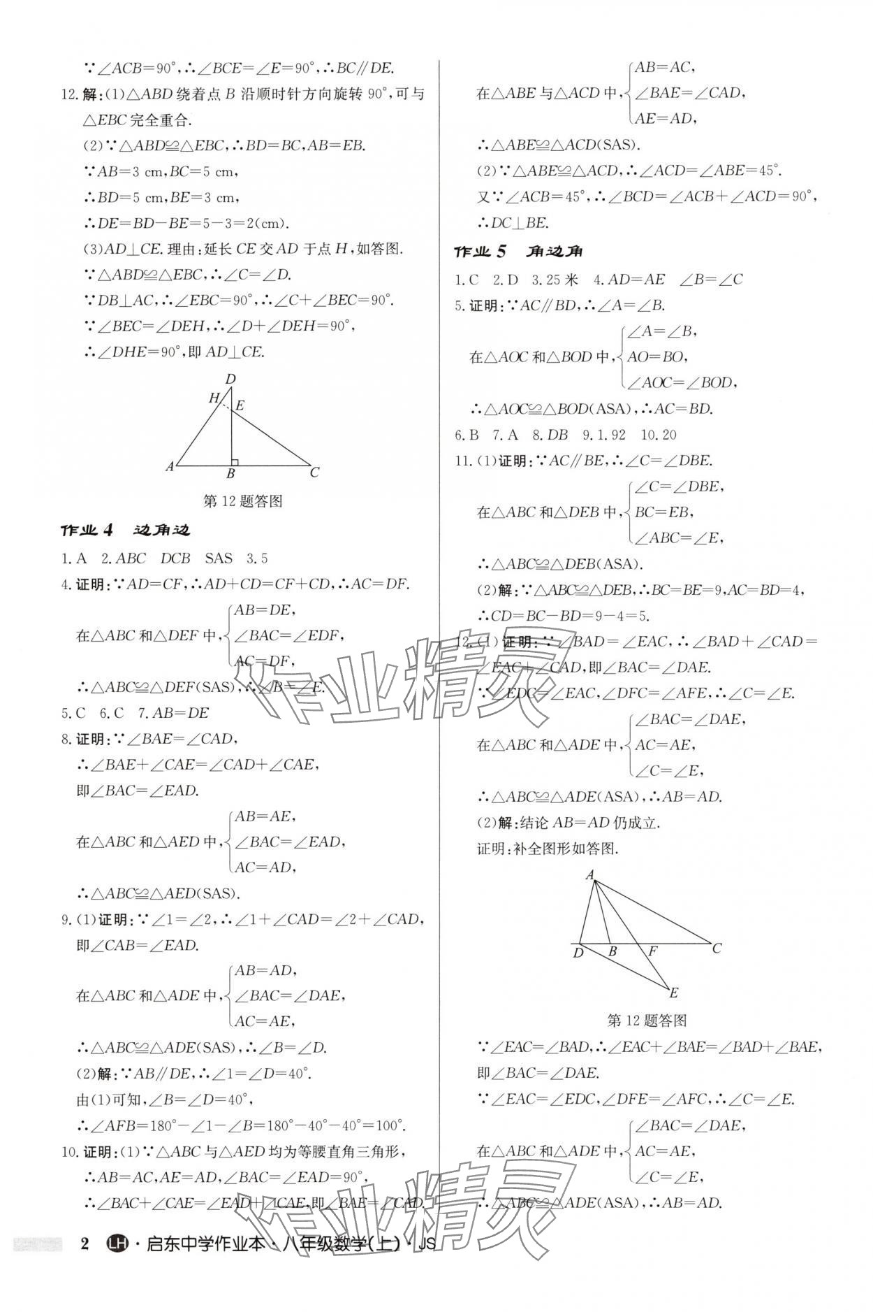 2025年启东中学作业本八年级数学上册苏科版连淮专版 第2页