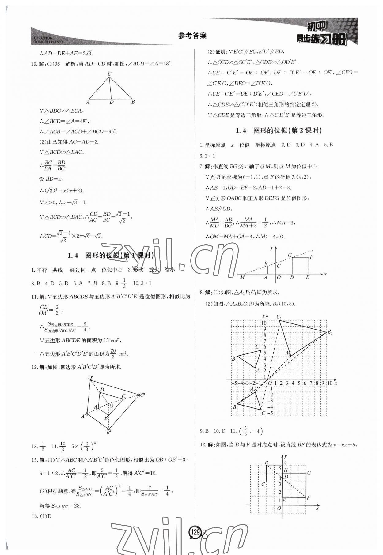 2023年初中同步練習(xí)冊九年級數(shù)學(xué)上冊青島版北京教育出版社 第5頁