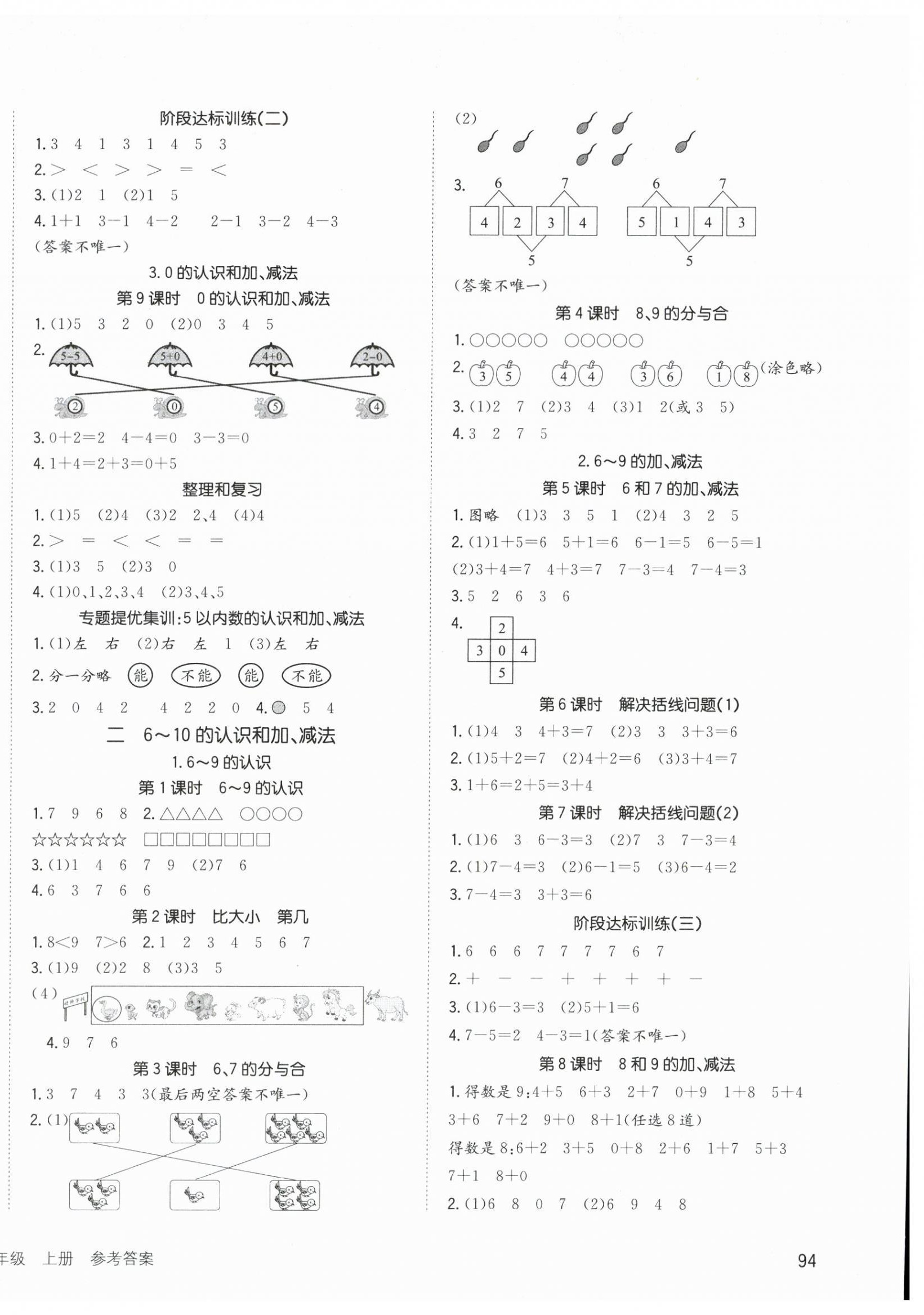 2026年英才小状元同步优化练与测一年级数学上册人教版&nbsp;第2页