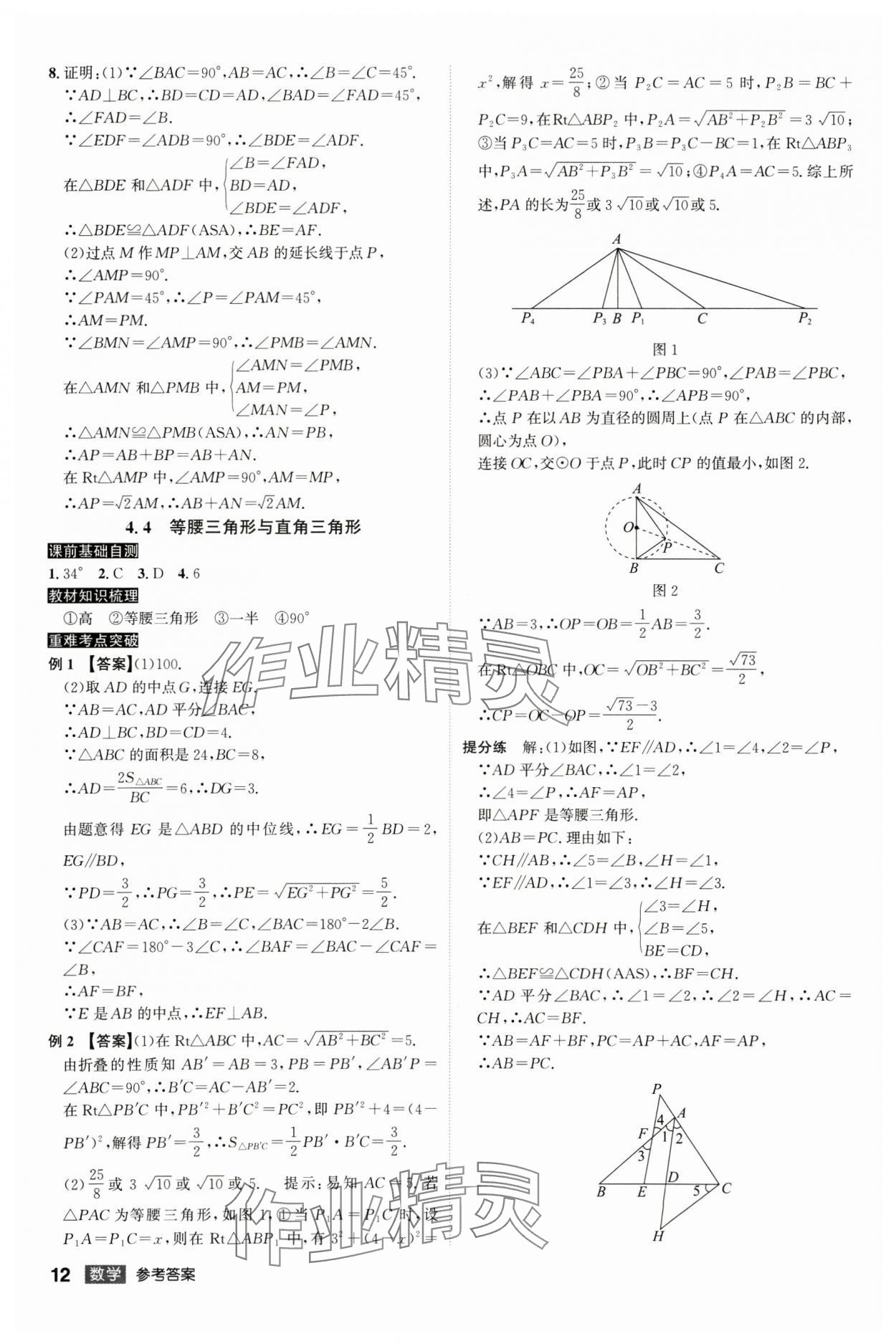 2025年中考總復(fù)習(xí)名師A計(jì)劃數(shù)學(xué)中考 參考答案第12頁(yè)