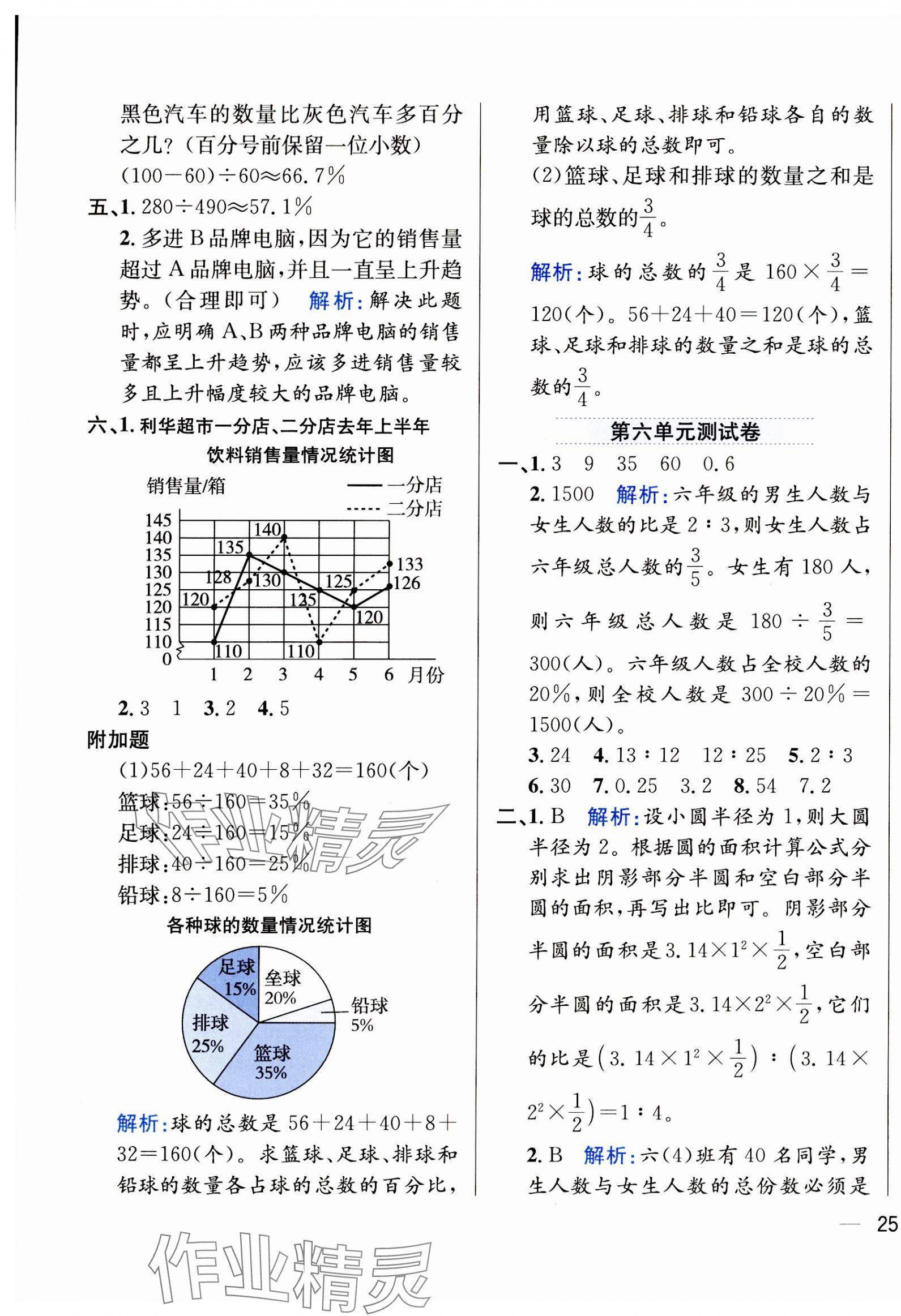 2023年教材全練六年級數(shù)學(xué)上冊北師大版 參考答案第5頁