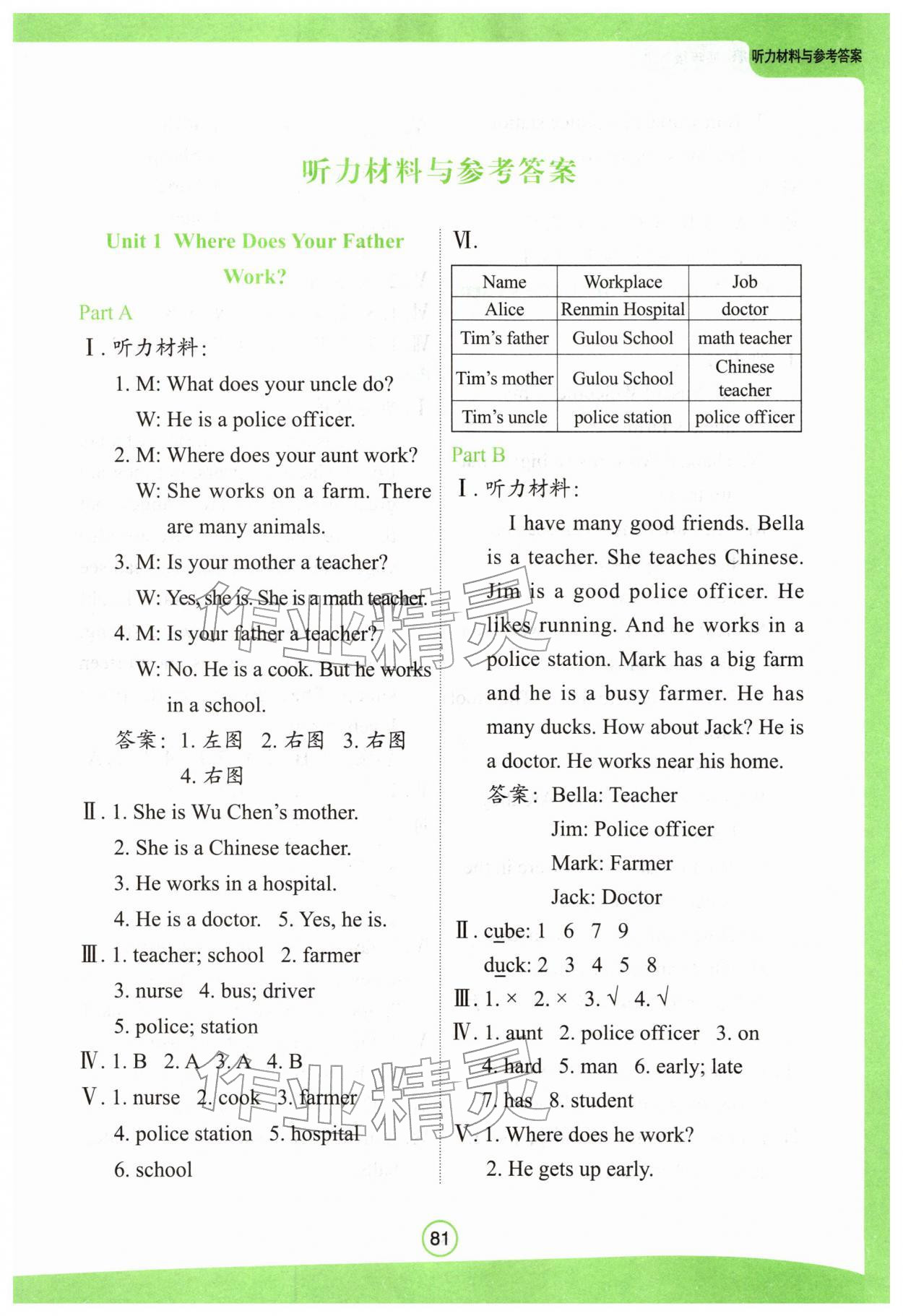 2026年英语活动手册四年级下册陕旅版&nbsp;第1页