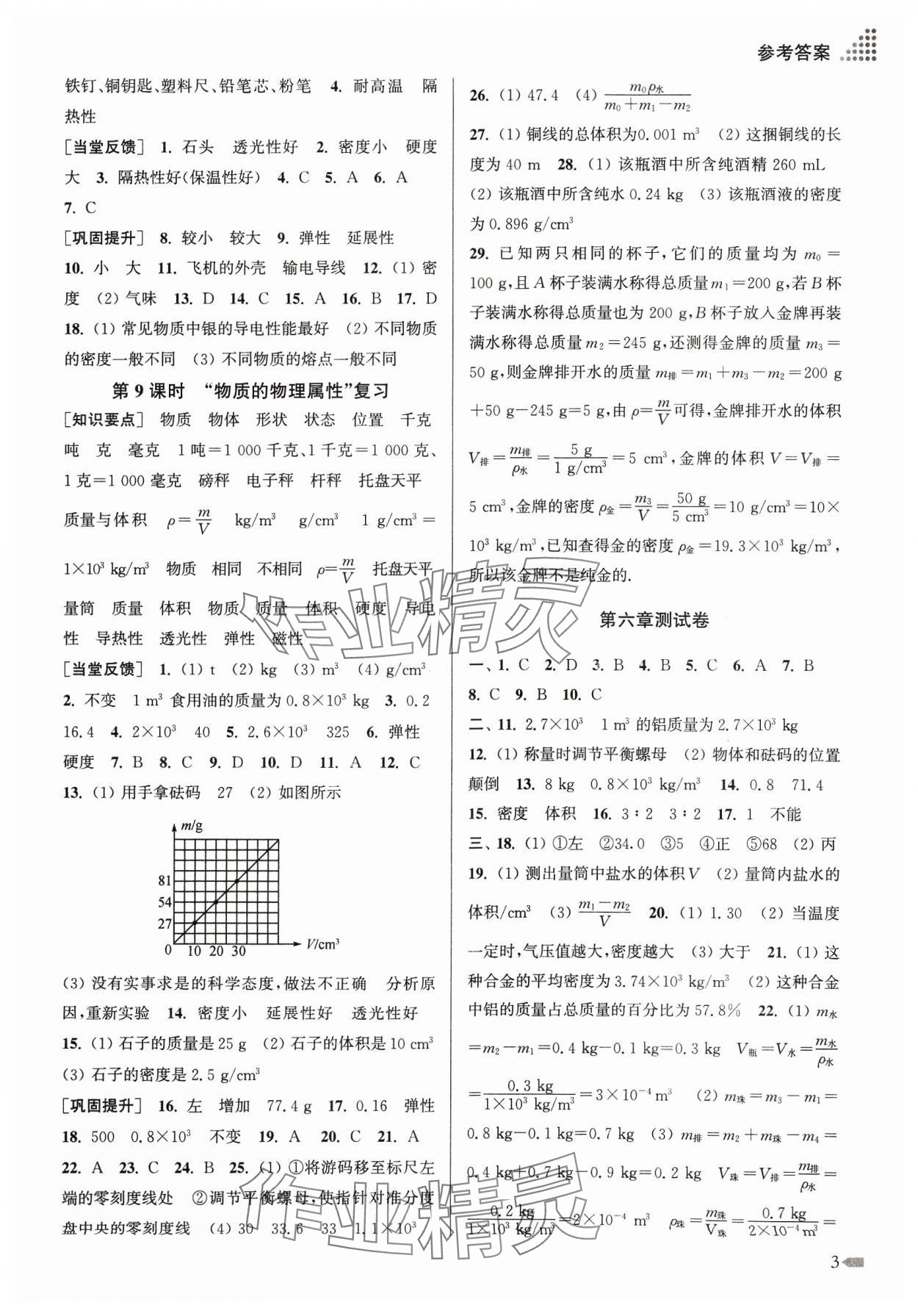 2024年创新课时作业本八年级物理下册苏科版 参考答案第3页