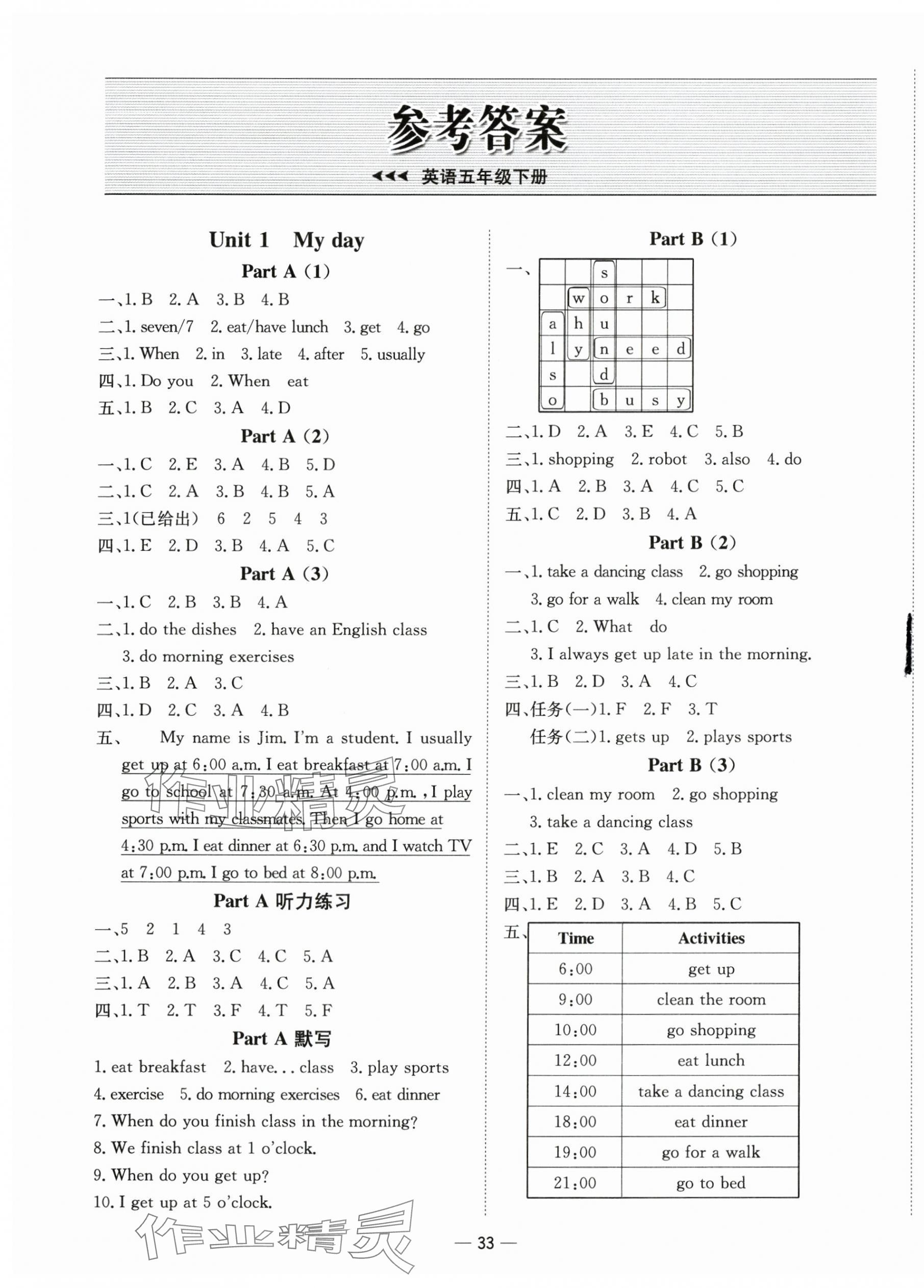 2025年新课标同步学练测五年级英语下册人教版 第1页