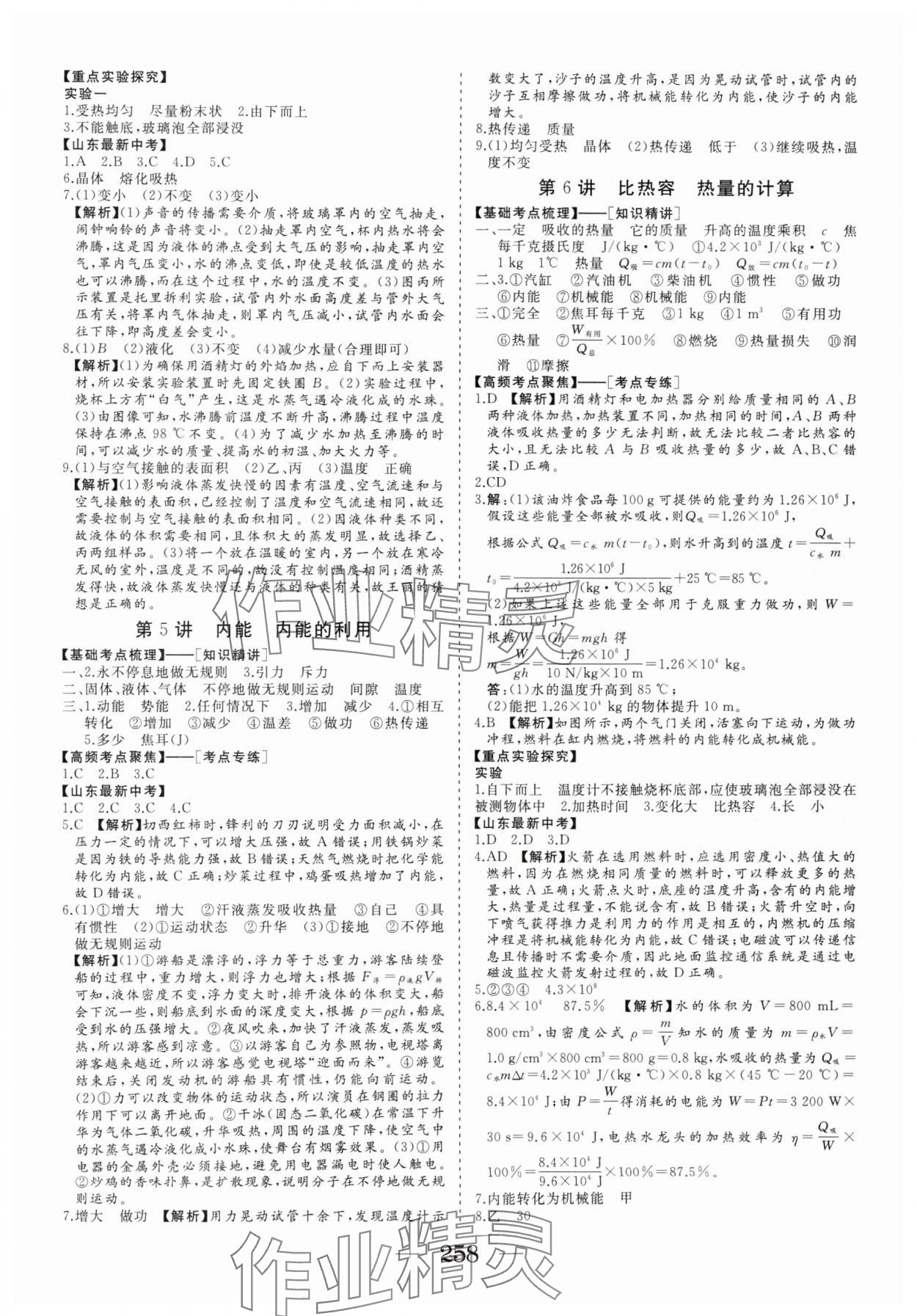 2025年新中考集訓中考總復習物理 參考答案第3頁