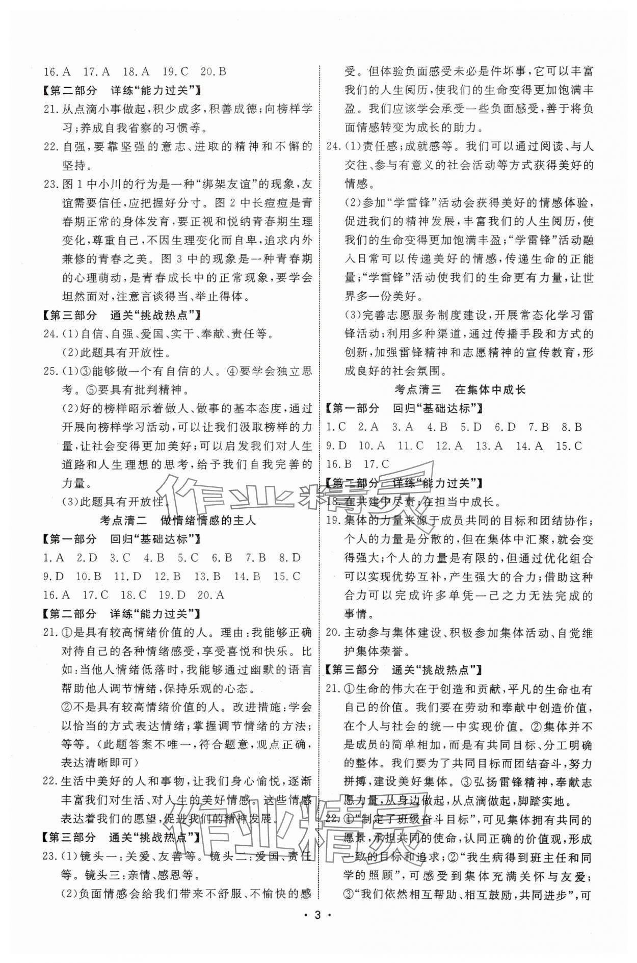 2025年鹰击道道清道德与法治中考&nbsp;第3页