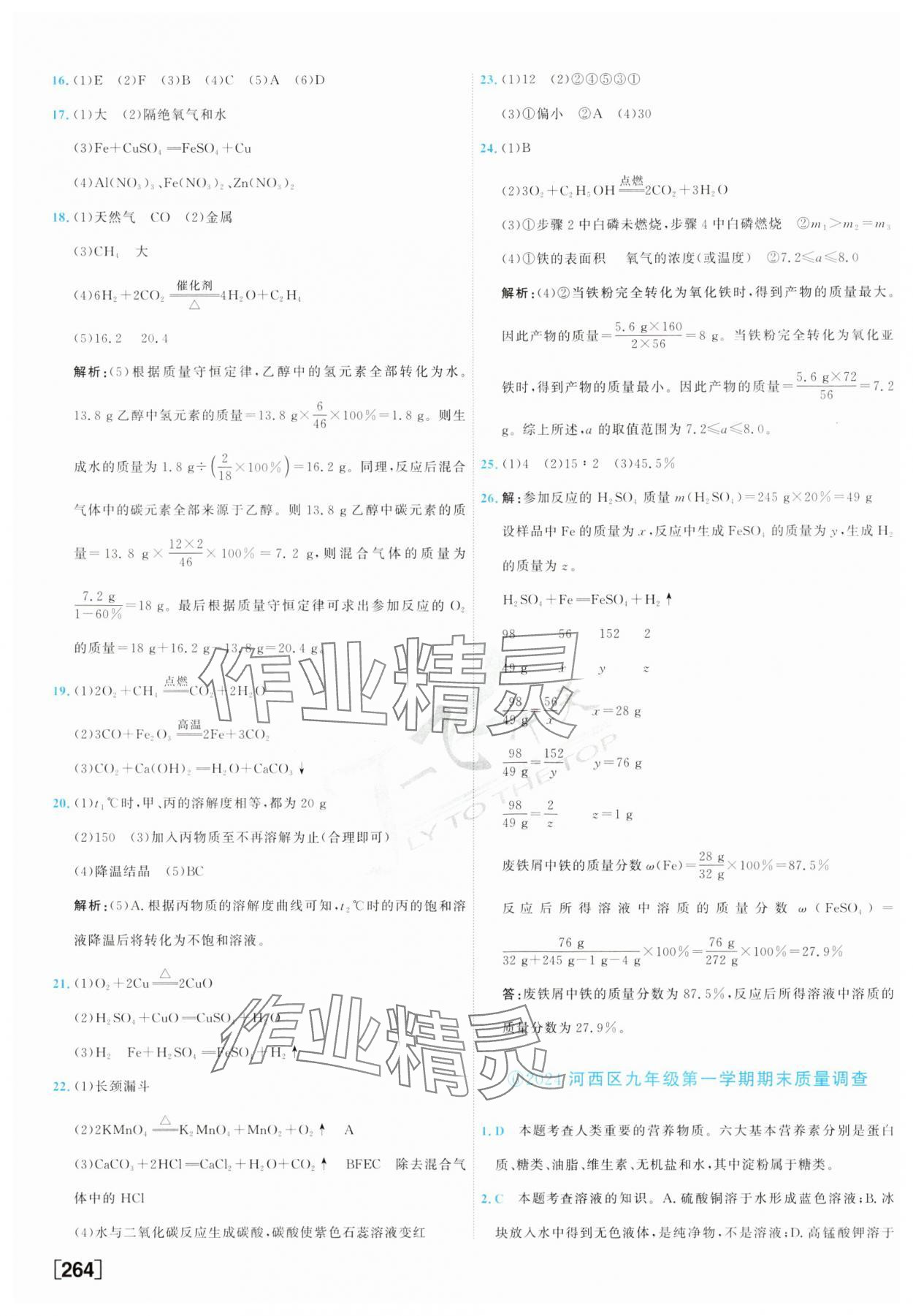 2025年一飛沖天中考模擬試題匯編化學(xué) 參考答案第8頁(yè)
