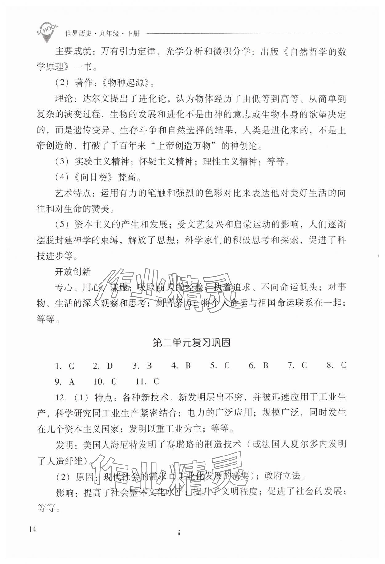 2025年新課程問題解決導學方案九年級歷史下冊人教版 第14頁