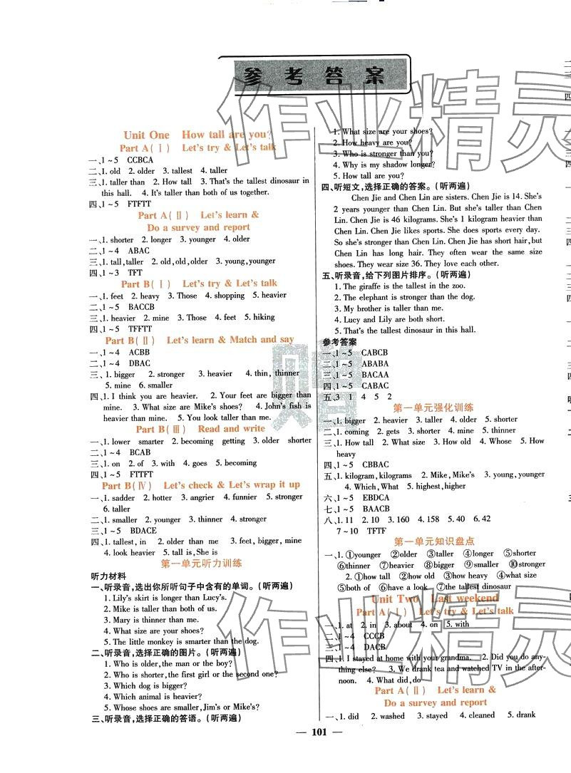 2024年課堂點(diǎn)睛六年級(jí)英語下冊(cè)人教版 第1頁