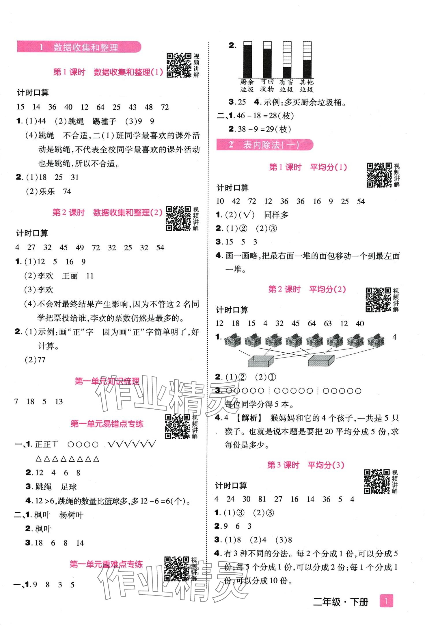 2024年培優(yōu)三好生二年級數(shù)學(xué)下冊人教版A版 第1頁