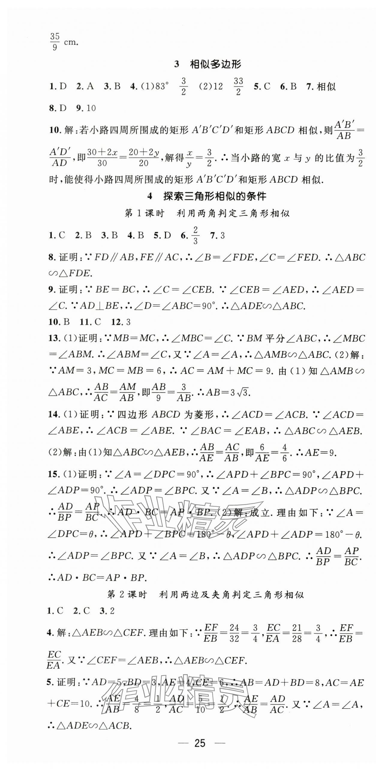 2025年精英新课堂九年级数学全一册北师大版贵州专版 第25页