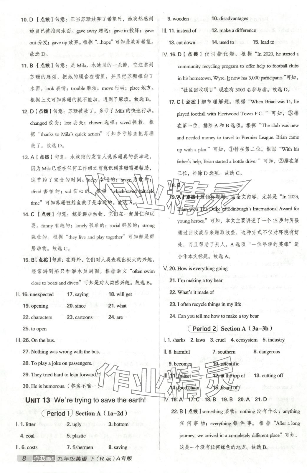 2025年点拨训练九年级英语下册人教版河北专版 第8页