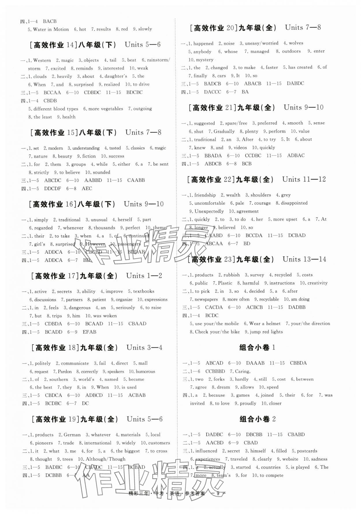 2024年精彩三年中考總復習英語浙江專版 第9頁