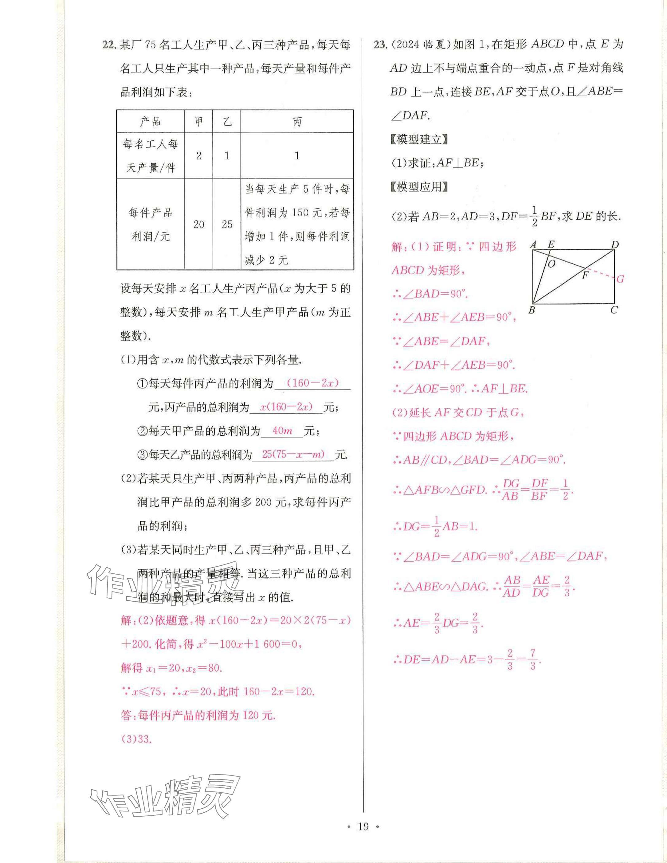 2025年一品中考數(shù)學(xué)武漢專版 參考答案第19頁(yè)