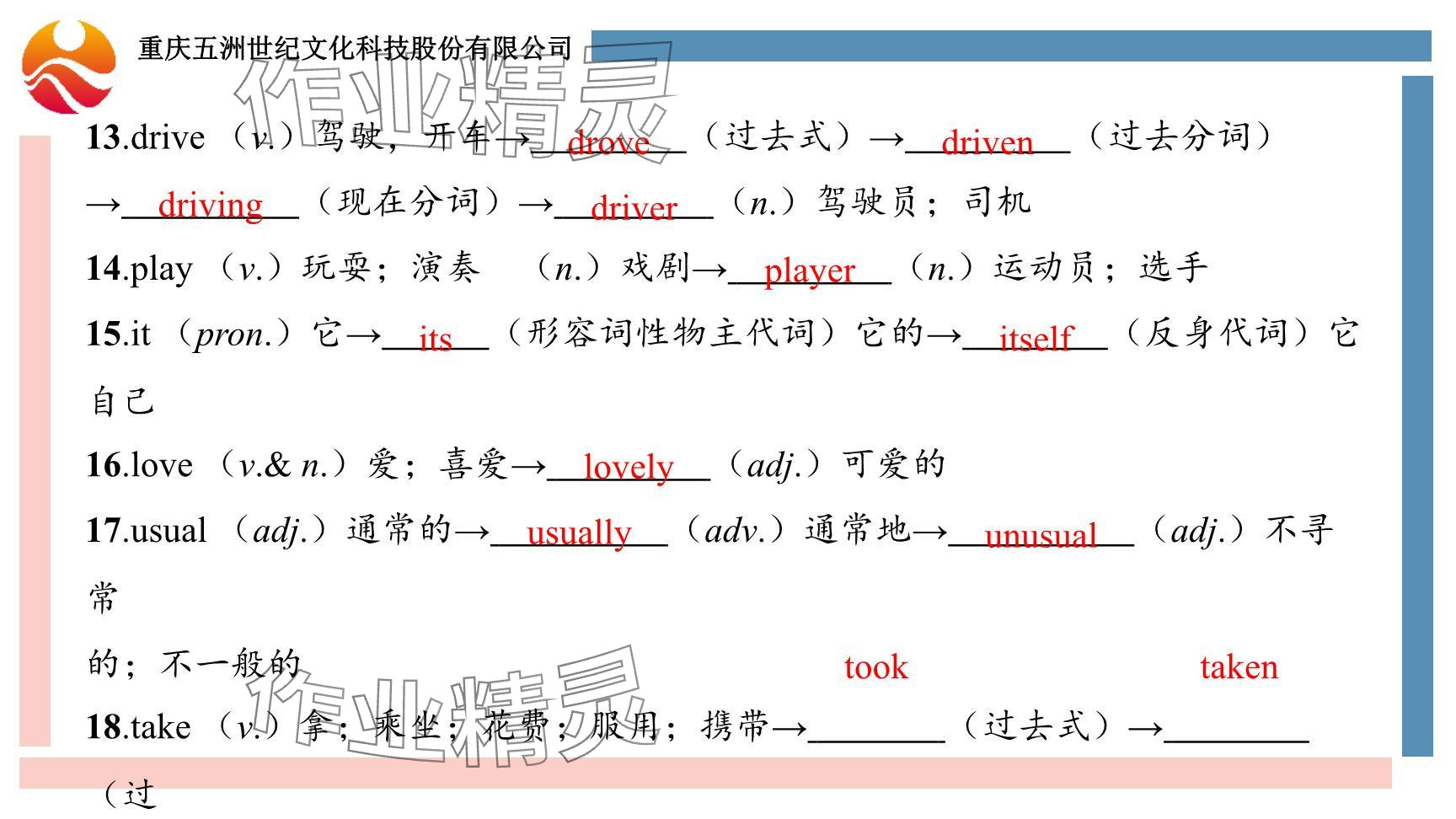 2024年重慶市中考試題分析與復(fù)習(xí)指導(dǎo)英語(yǔ)仁愛(ài)版 參考答案第46頁(yè)