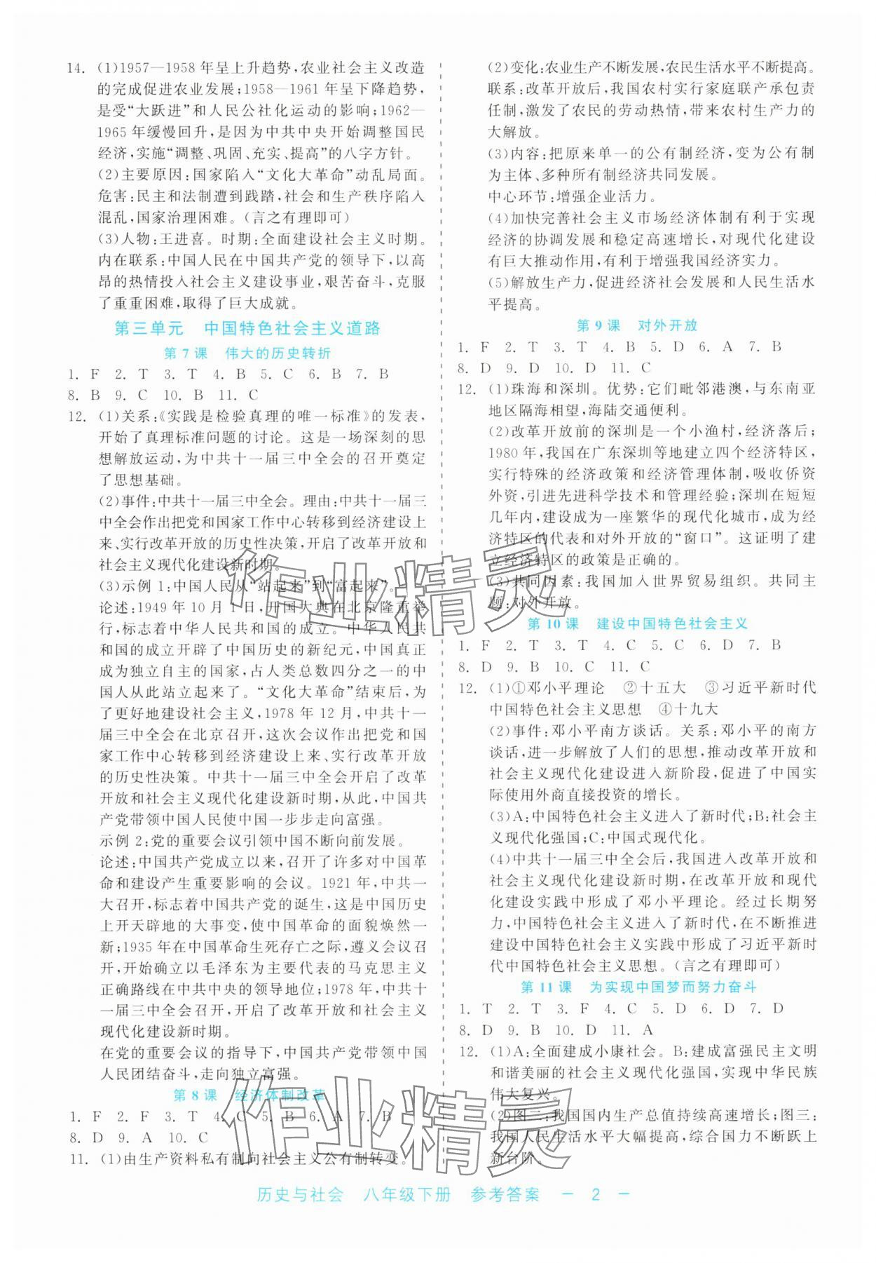 2025年精彩练习就练这一本八年级历史下册人教版评议教辅 第2页