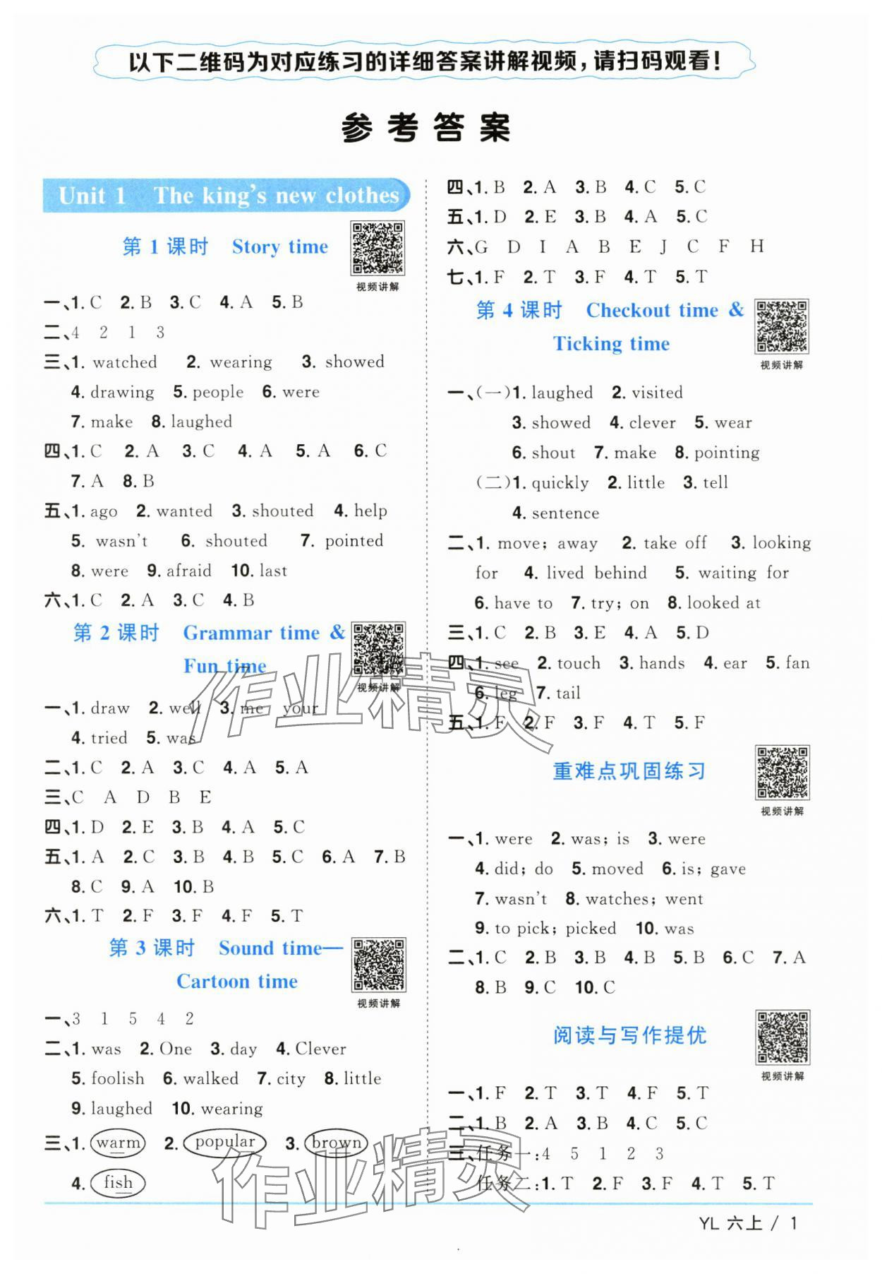 2025年陽光同學(xué)課時優(yōu)化作業(yè)六年級英語上冊譯林版江蘇專版 第1頁