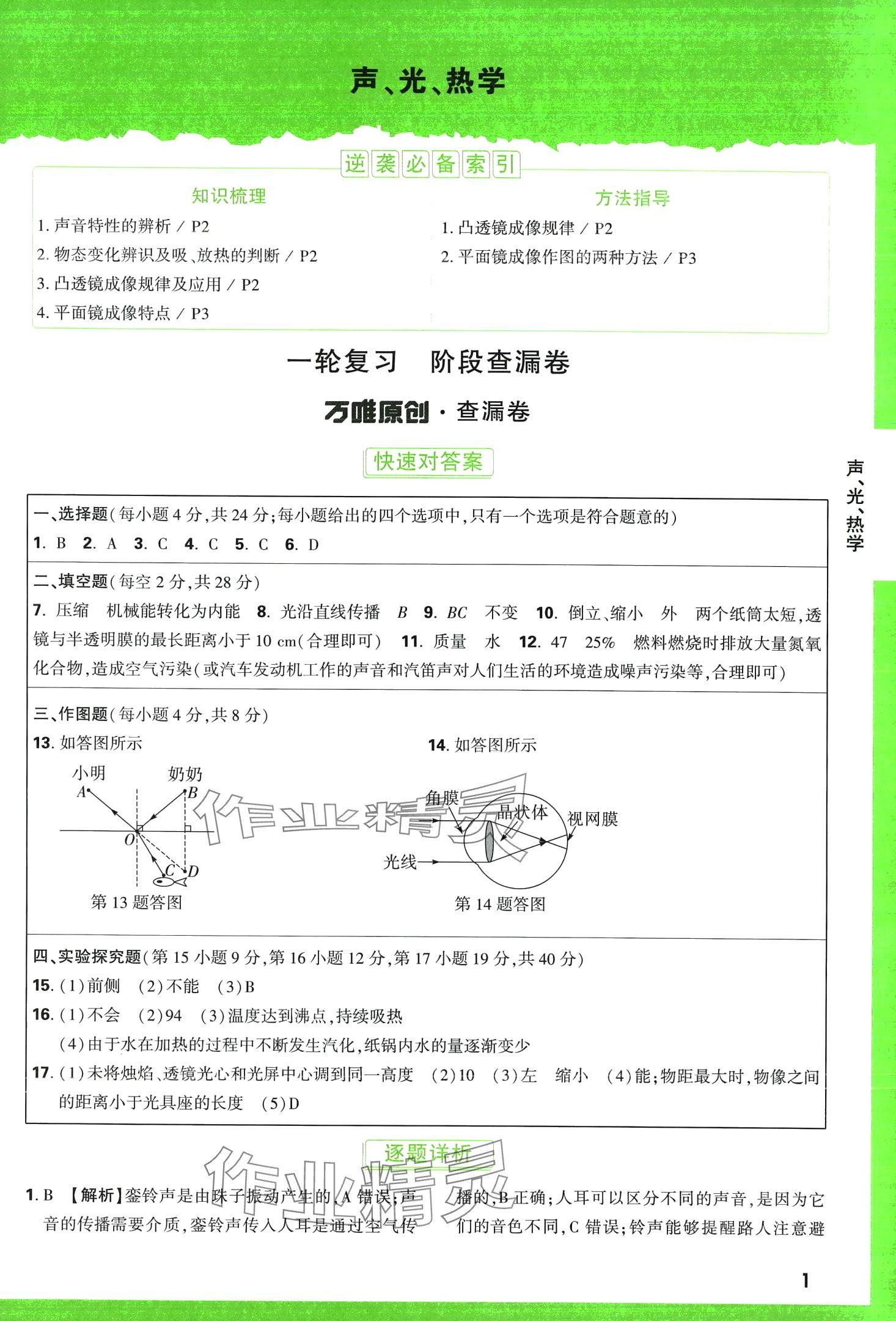 2024年万唯中考逆袭卷物理中考 第1页
