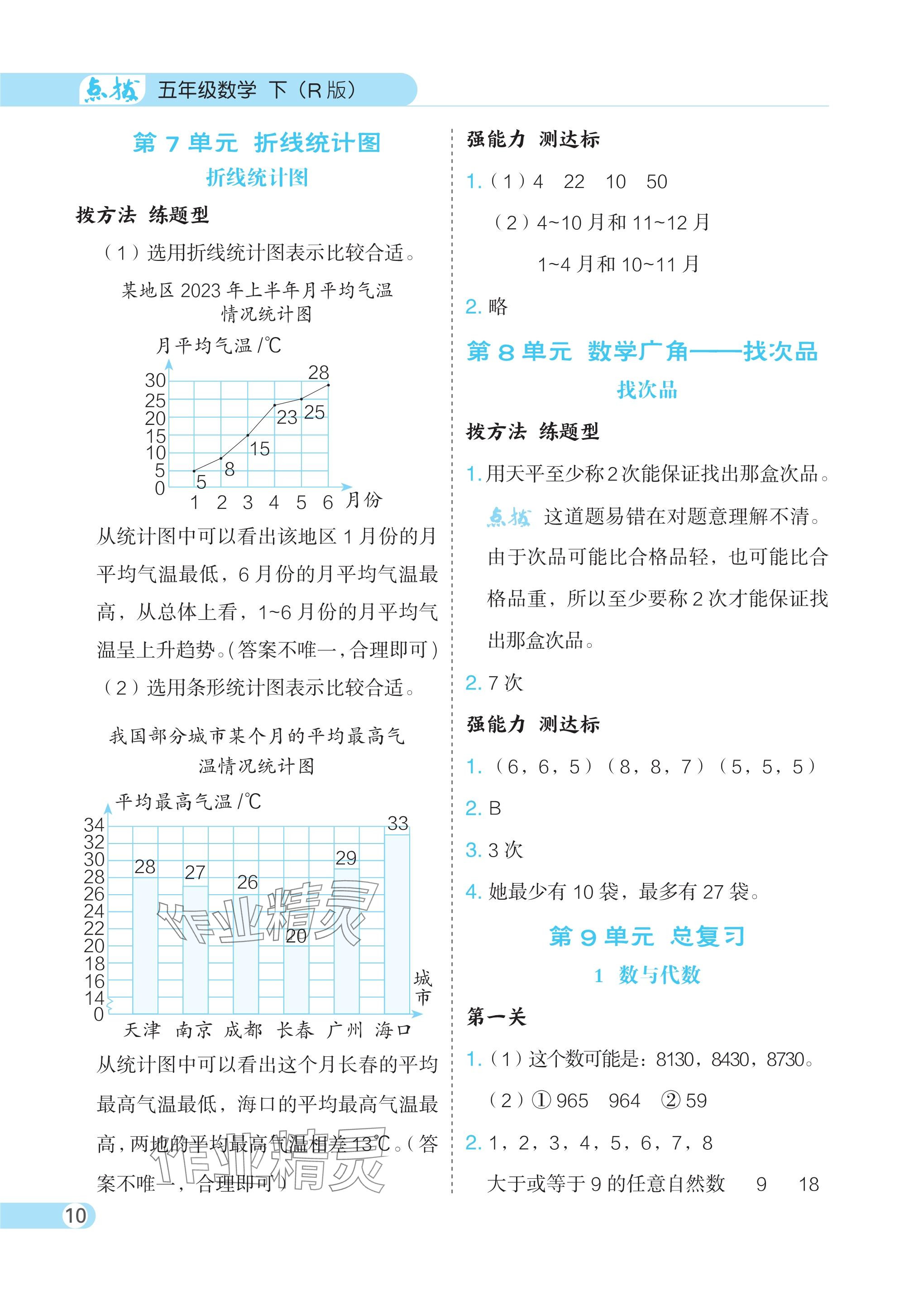 2024年特高級教師點撥五年級數(shù)學下冊人教版 參考答案第10頁