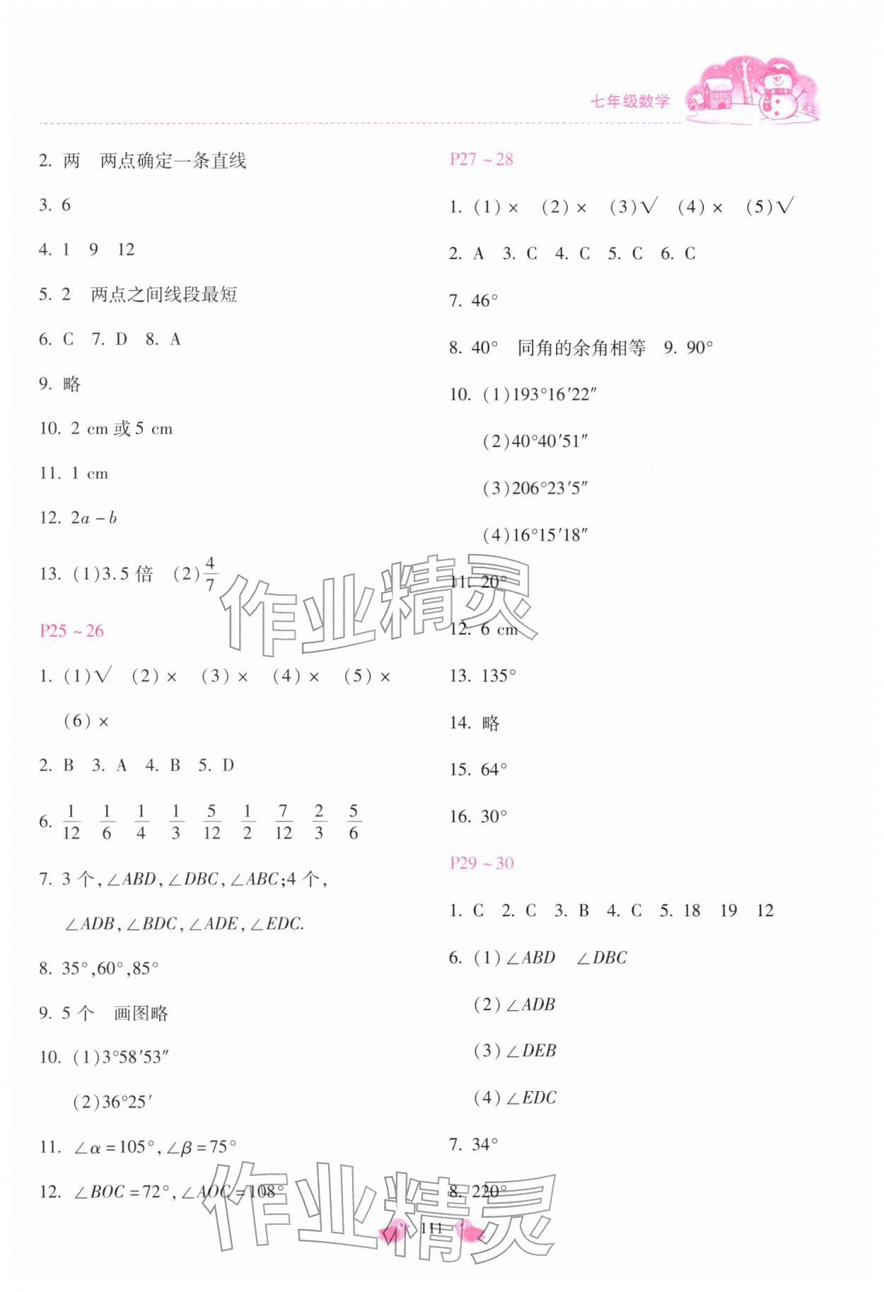 2026年世超金典假期乐园寒假七年级数学冀教版&nbsp;第5页
