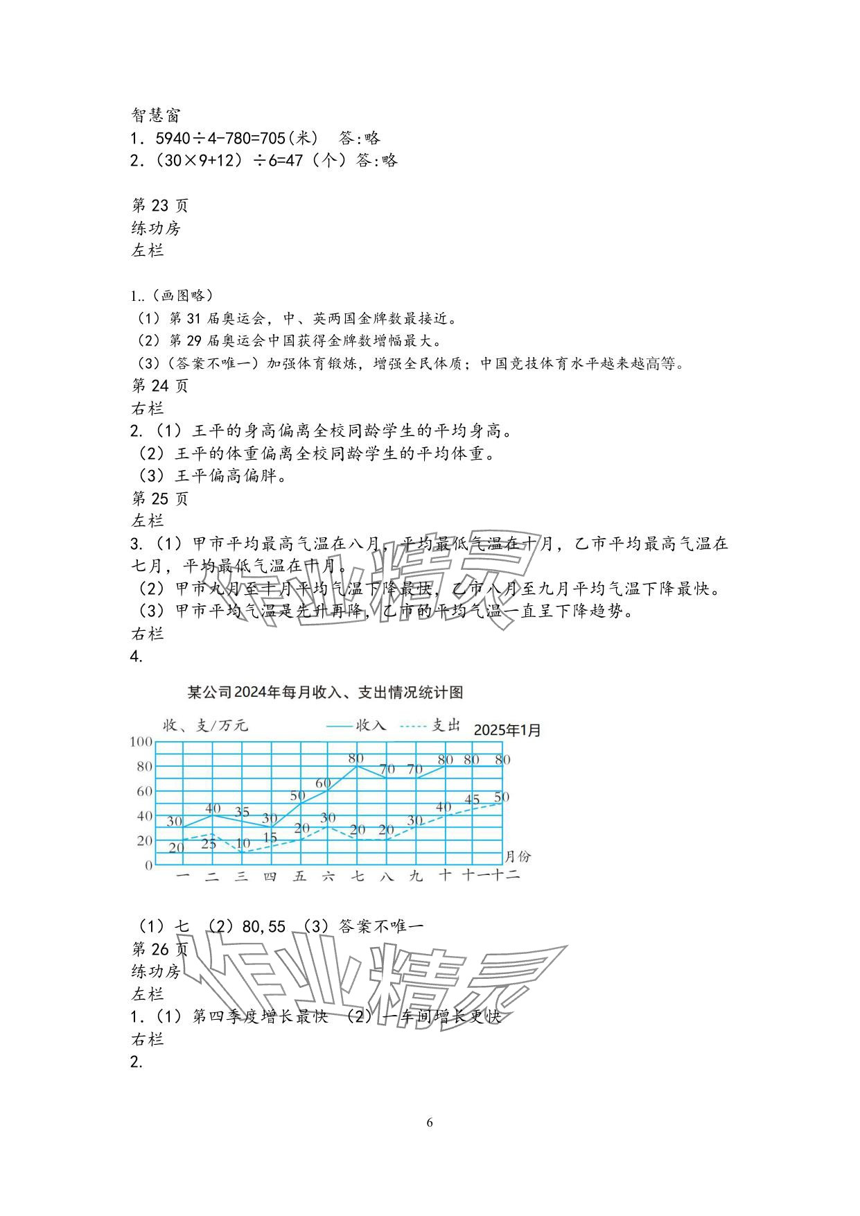 2025年暑假作业安徽少年儿童出版社五年级数学苏教版 参考答案第6页