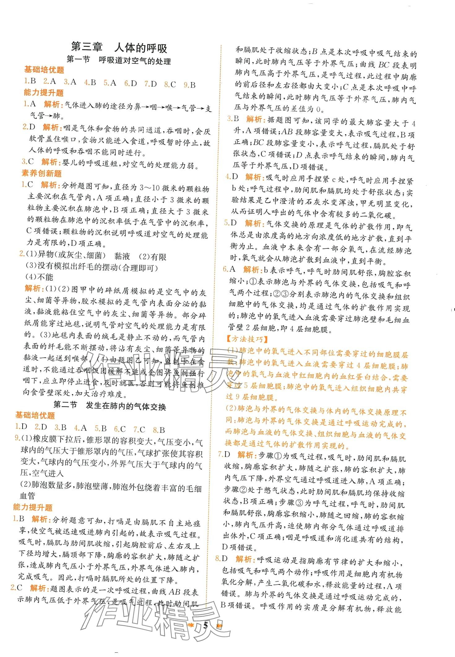 2024年智學酷提優精練七年級生物下冊人教版 第5頁