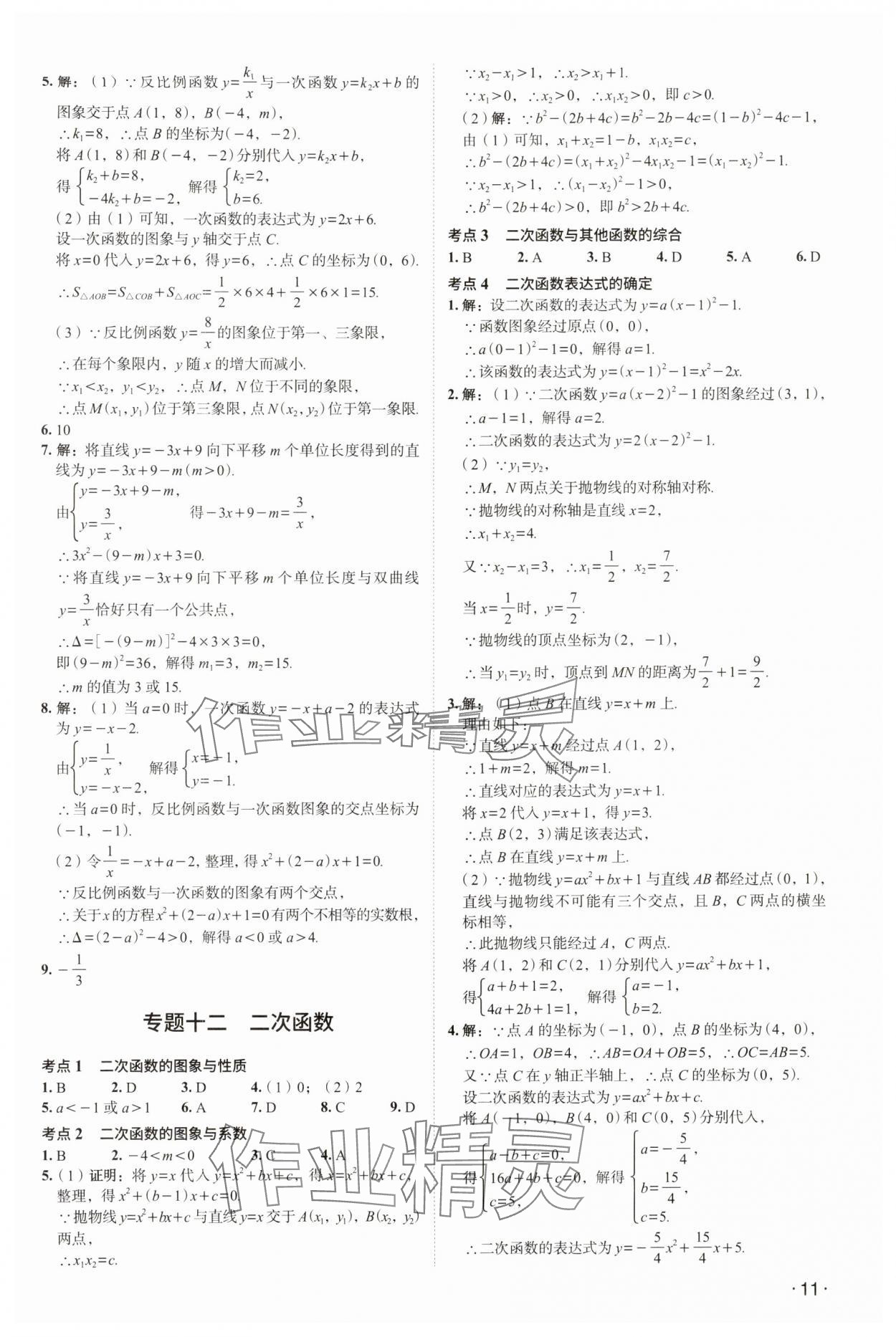 2024年中考響云箭數(shù)學(xué)安徽專(zhuān)版 參考答案第10頁(yè)